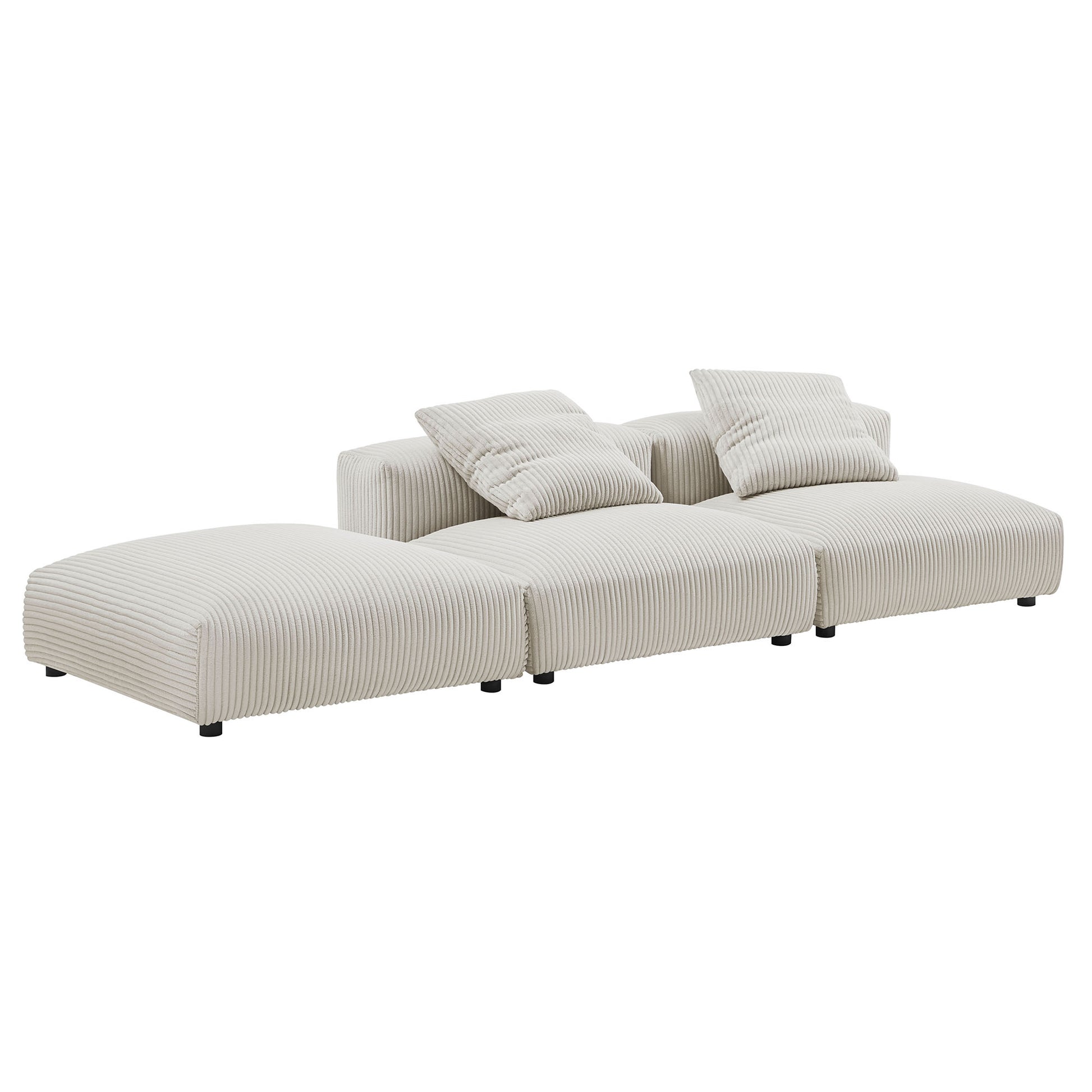 Solace 3-Piece Modular Corduroy Upholstered Sectional Sofa by Modway - Best Buy Furniture