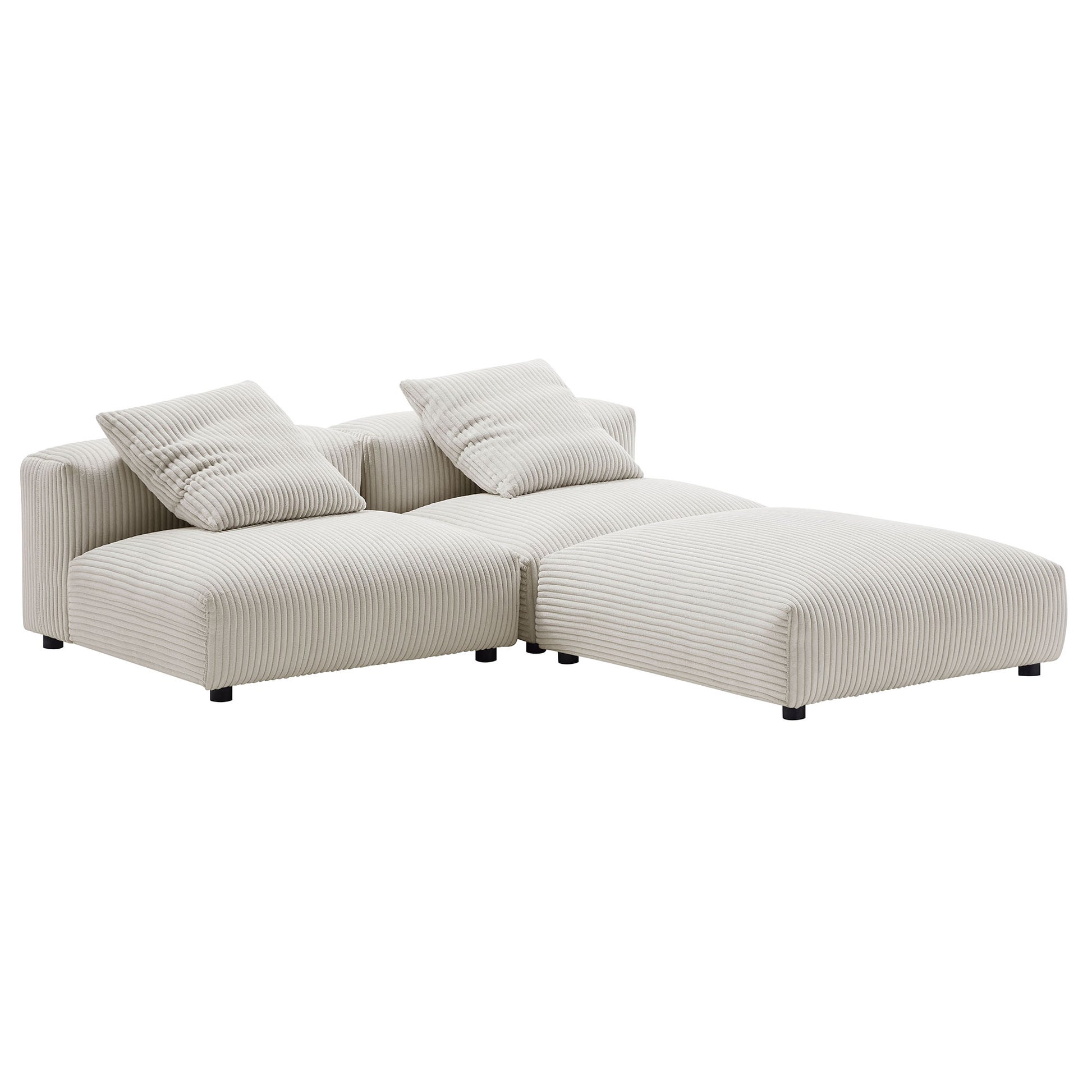 Solace 3-Piece Modular Corduroy Upholstered Sectional Sofa by Modway - Best Buy Furniture