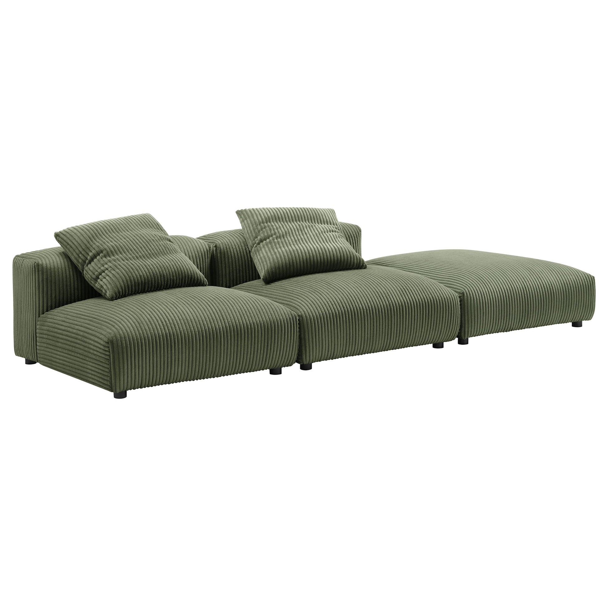 Solace 3-Piece Modular Corduroy Upholstered Sectional Sofa by Modway - Best Buy Furniture