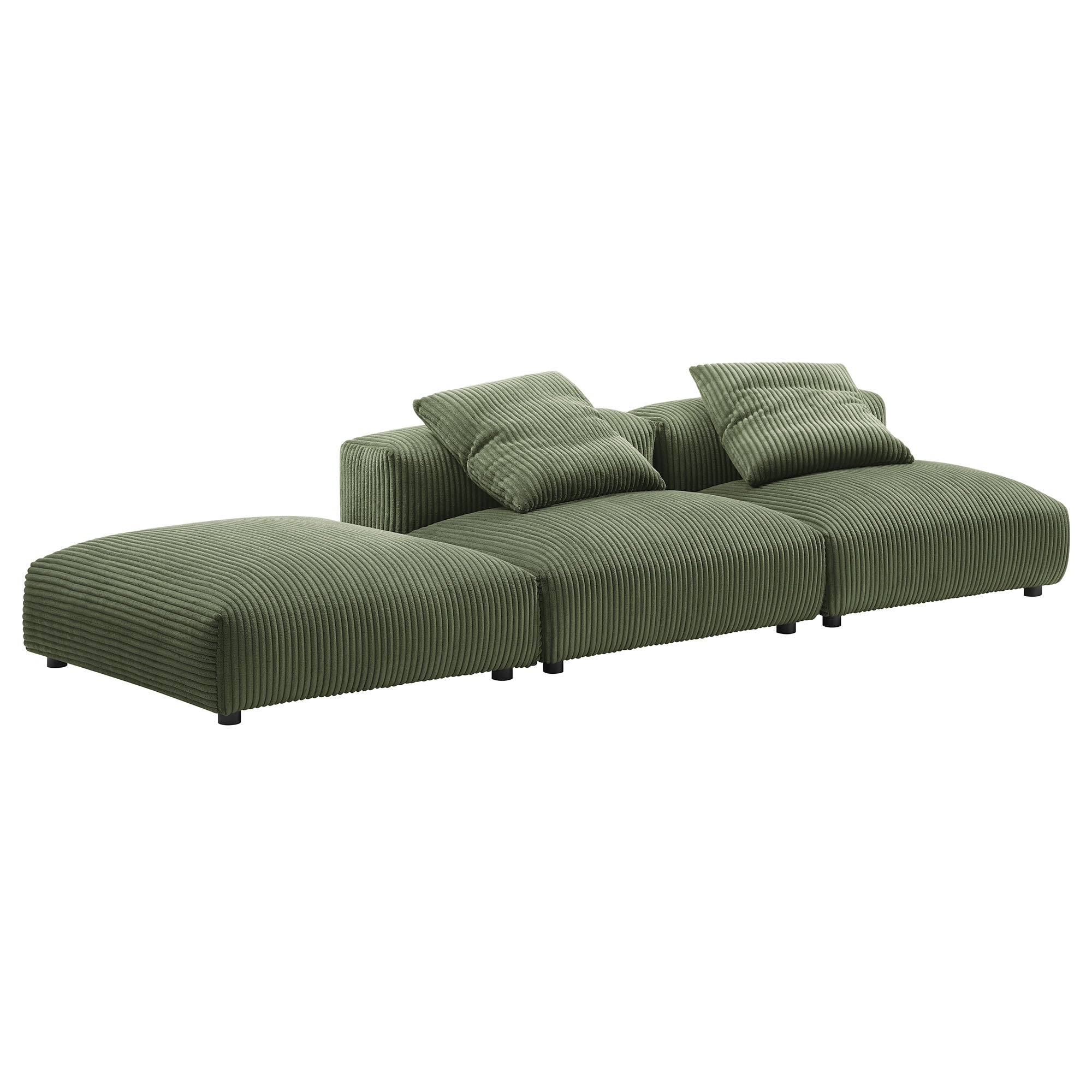 Solace 3-Piece Modular Corduroy Upholstered Sectional Sofa by Modway - Best Buy Furniture