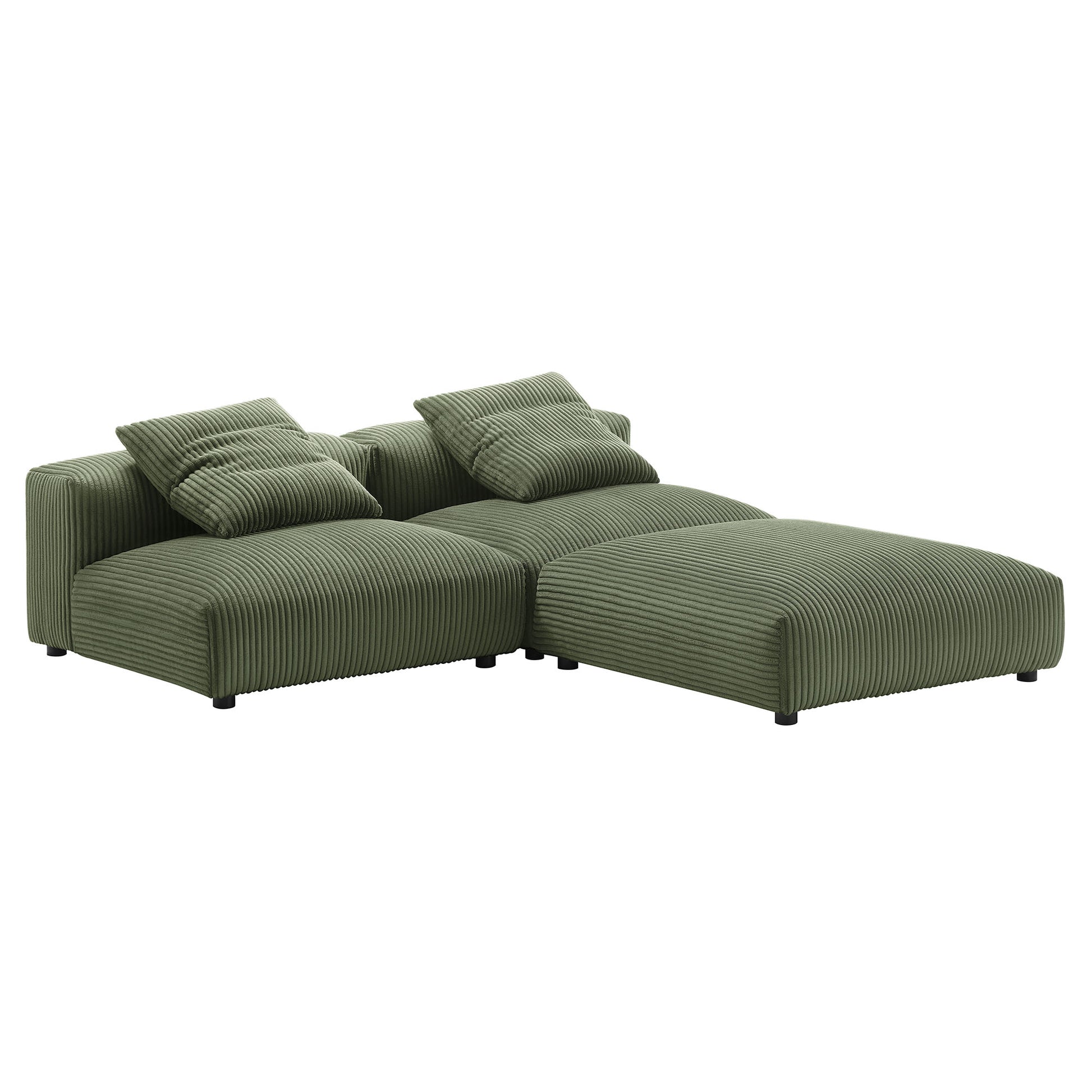Solace 3-Piece Modular Corduroy Upholstered Sectional Sofa by Modway - Best Buy Furniture