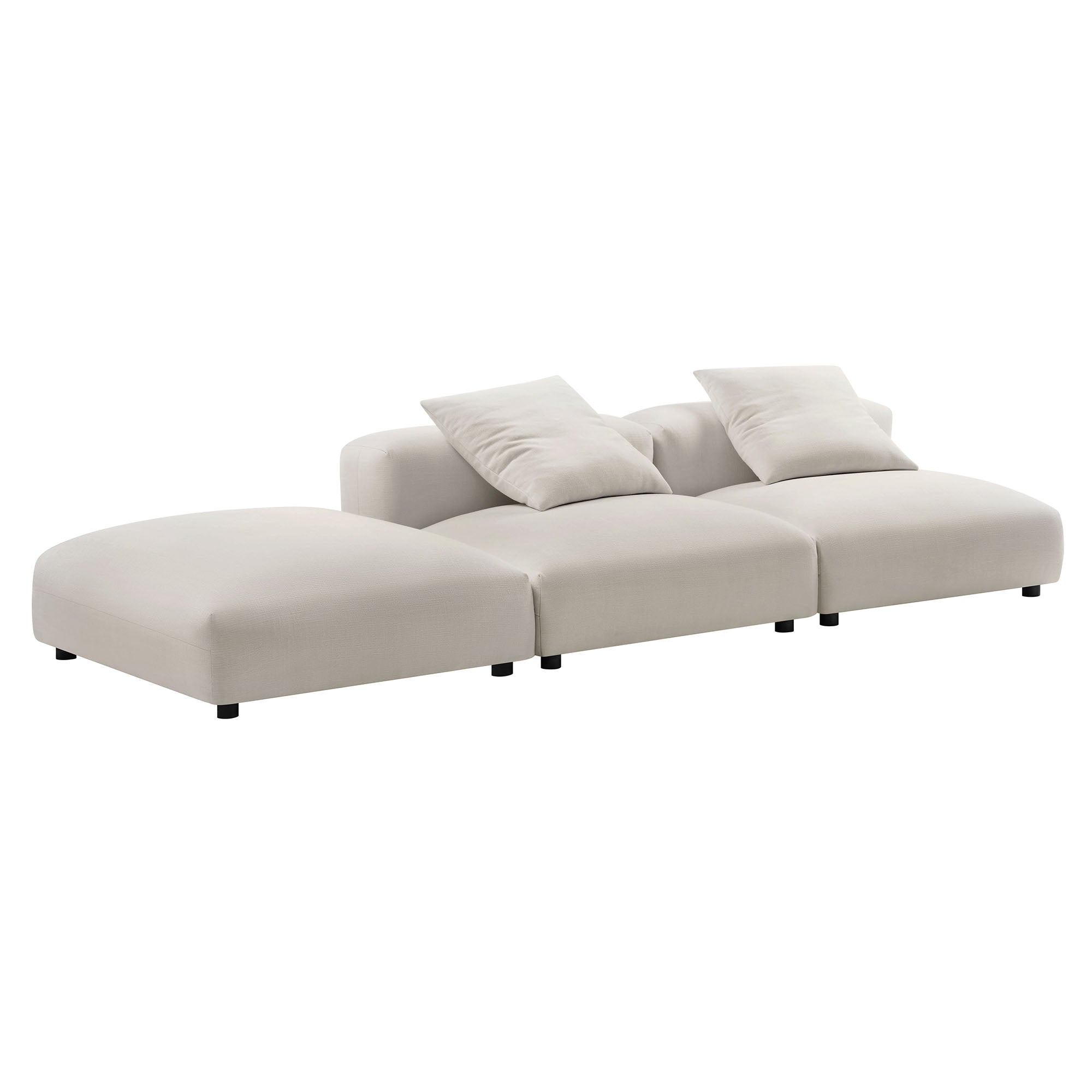 Solace 3-Piece Modular Upholstered Fabric Sectional Sofa by Modway - Best Buy Furniture