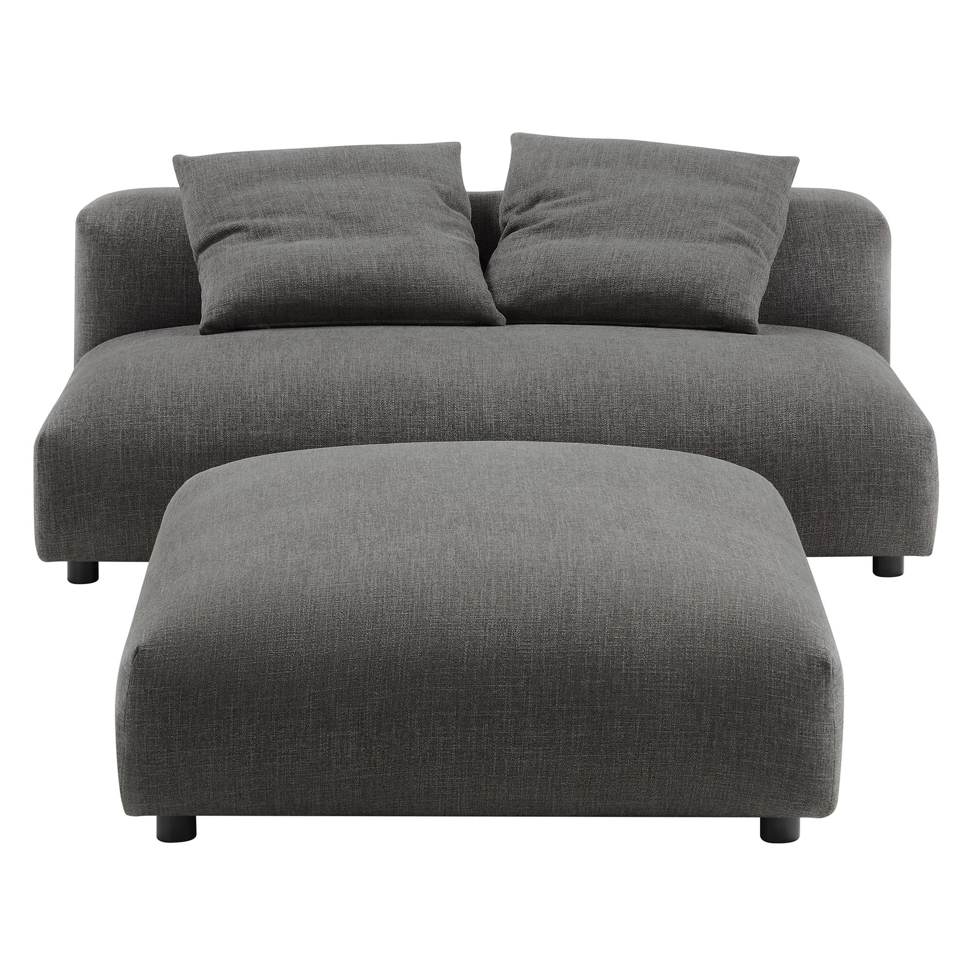 Solace Modular Upholstered Fabric Armless Loveseat and Ottoman Set by Modway - Best Buy Furniture
