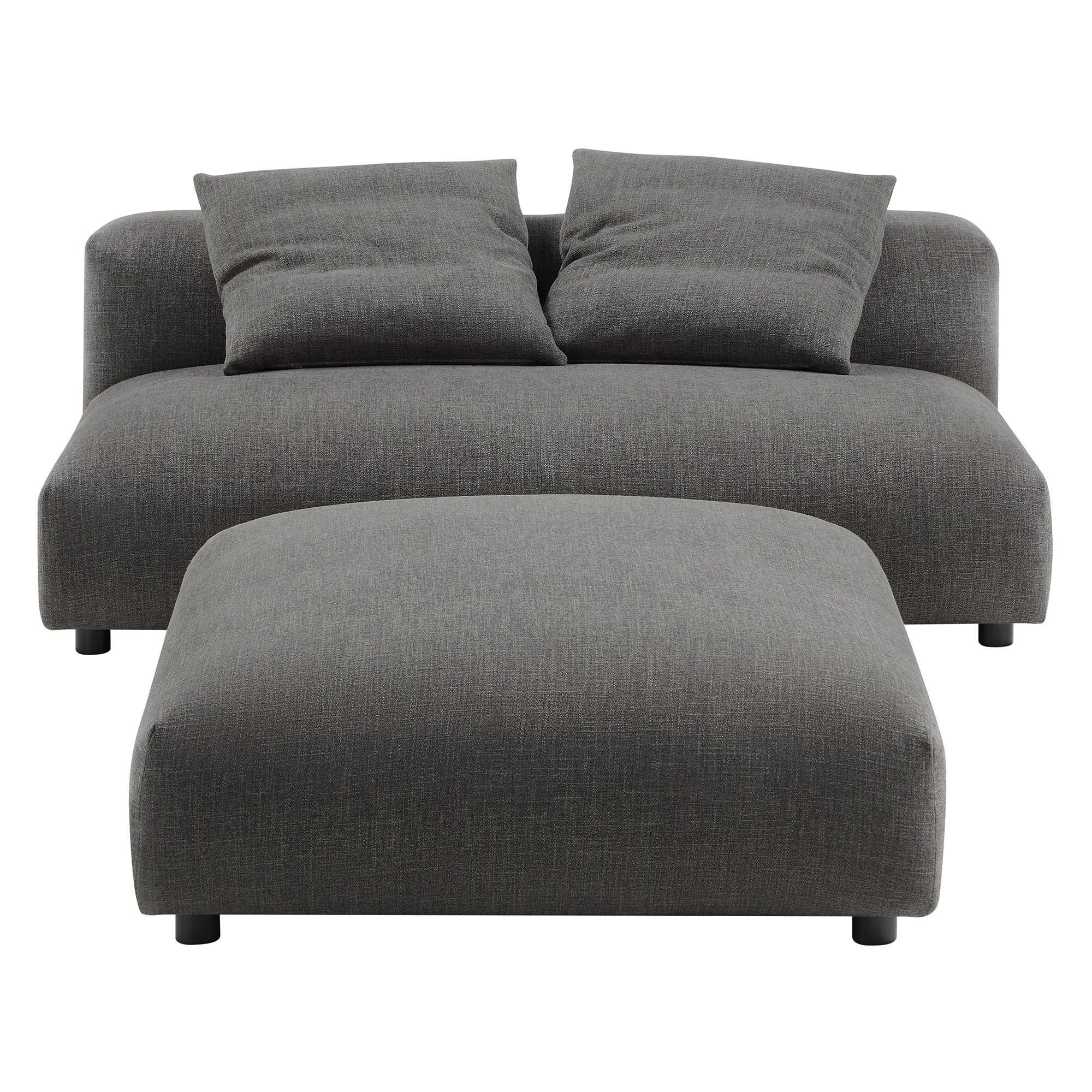 Solace Modular Upholstered Fabric Armless Loveseat and Ottoman Set by Modway - Best Buy Furniture