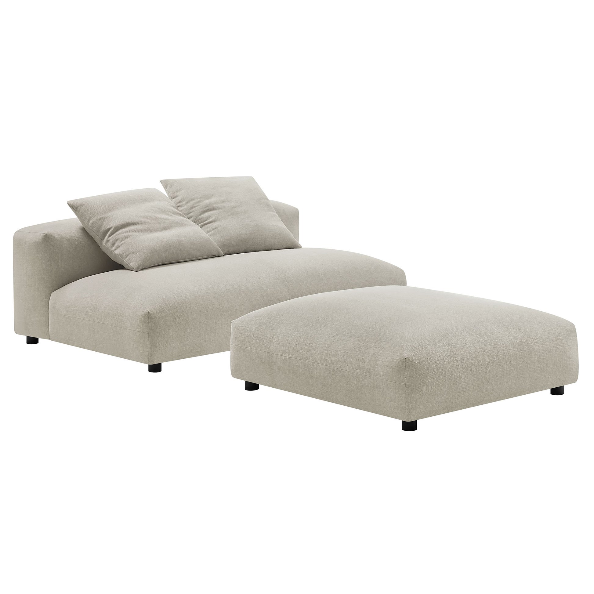 Solace Modular Upholstered Fabric Armless Loveseat and Ottoman Set by Modway - Best Buy Furniture