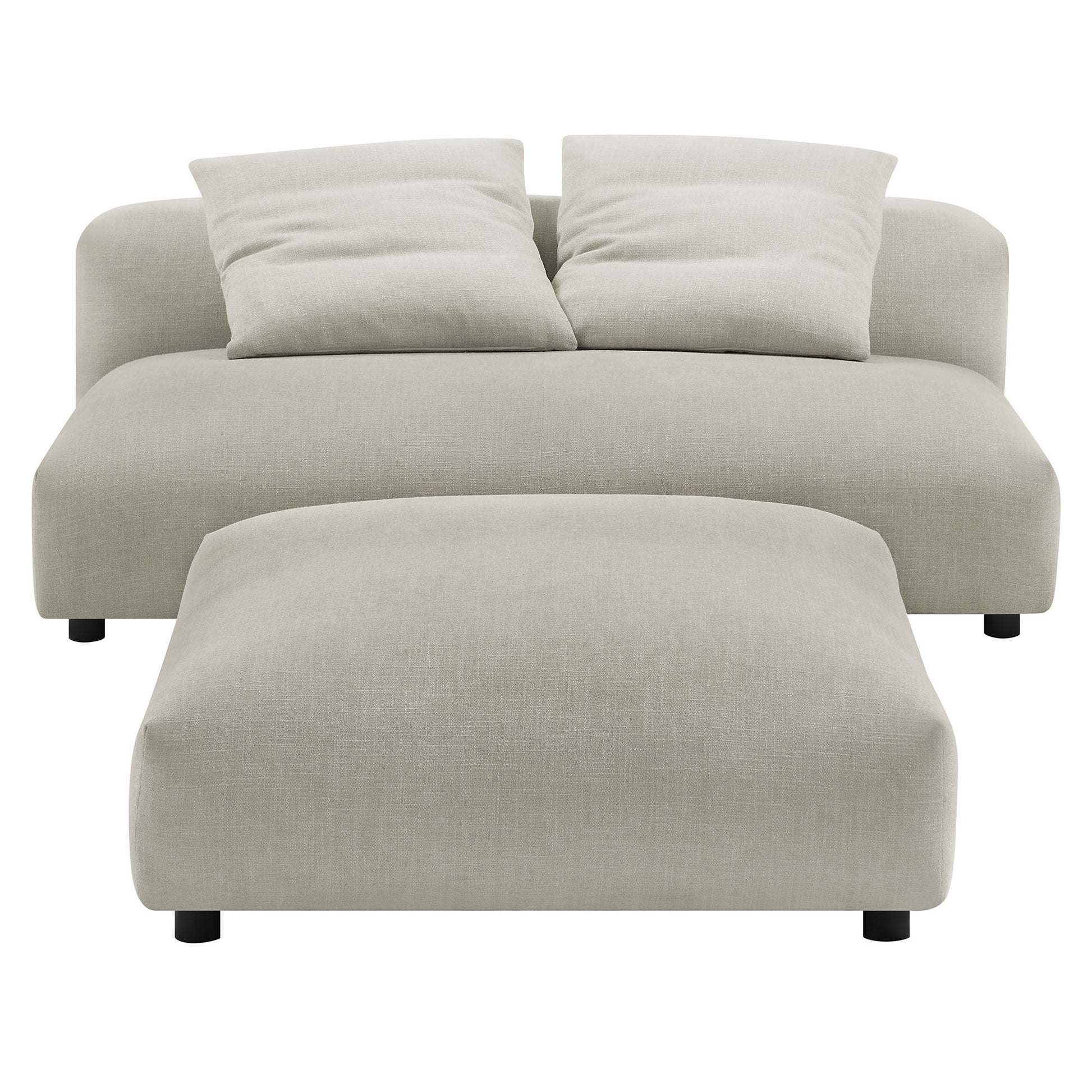 Solace Modular Upholstered Fabric Armless Loveseat and Ottoman Set by Modway - Best Buy Furniture