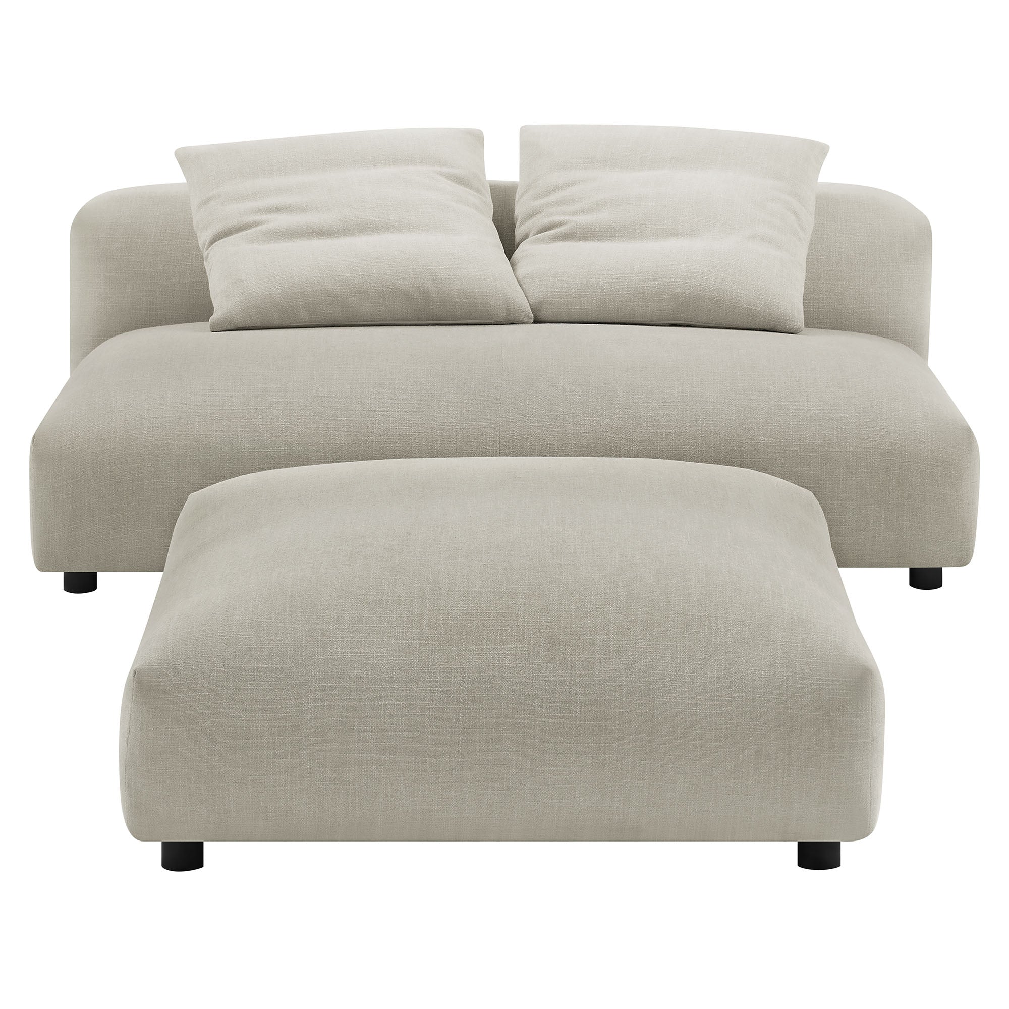 Solace Modular Upholstered Fabric Armless Loveseat and Ottoman Set by Modway - Best Buy Furniture