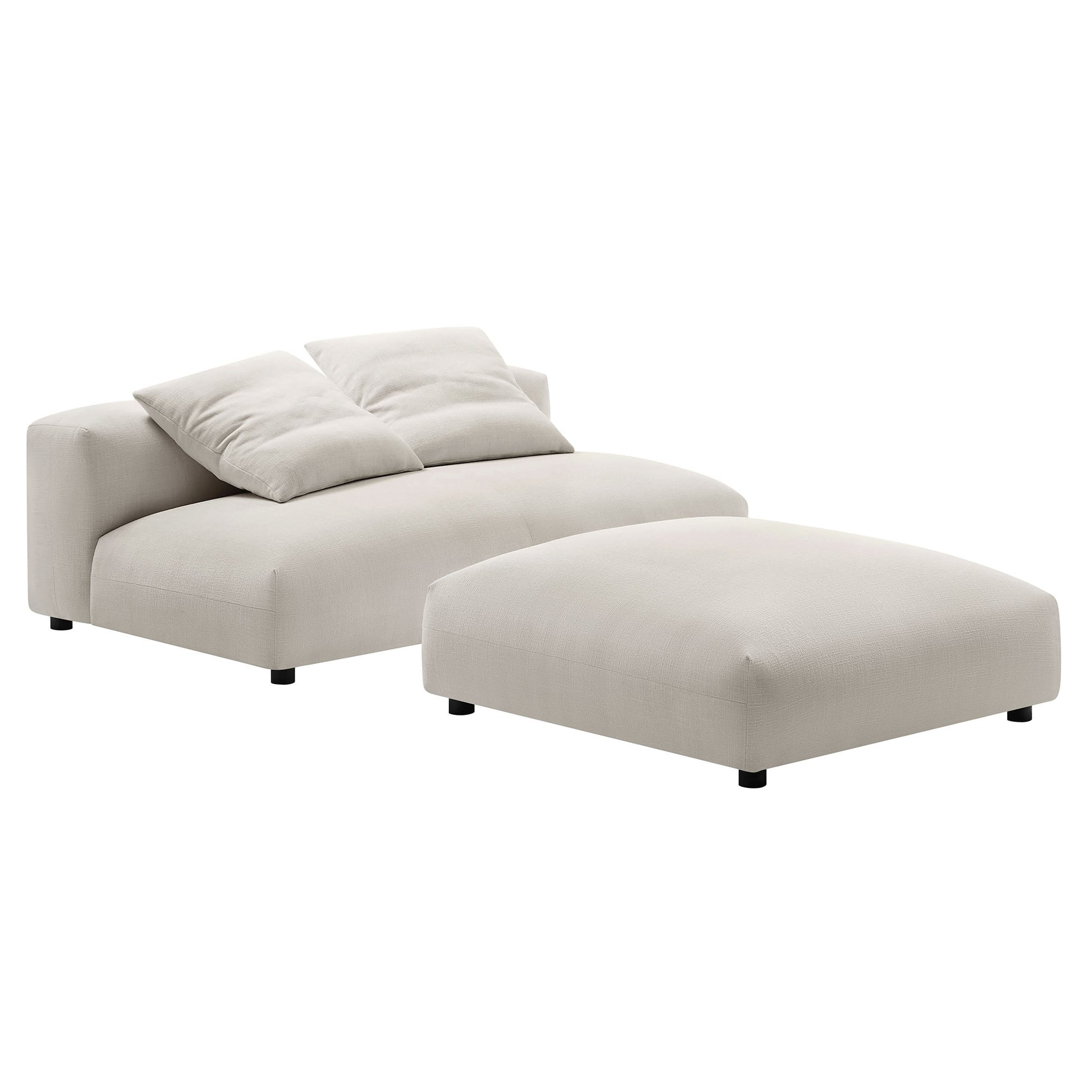 Solace Modular Upholstered Fabric Armless Loveseat and Ottoman Set by Modway - Best Buy Furniture