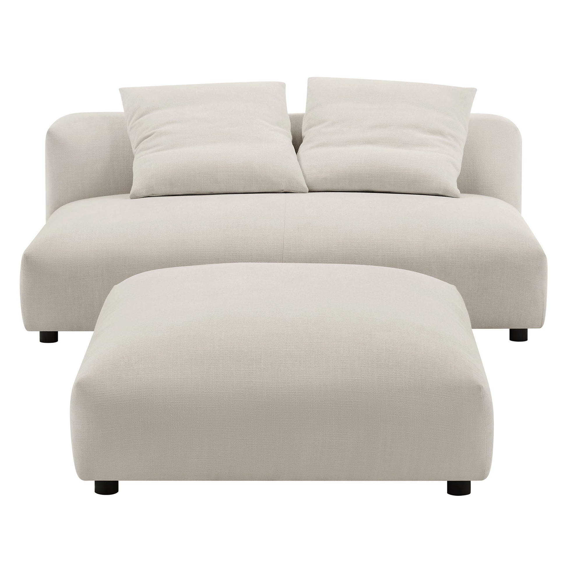 Solace Modular Upholstered Fabric Armless Loveseat and Ottoman Set by Modway - Best Buy Furniture