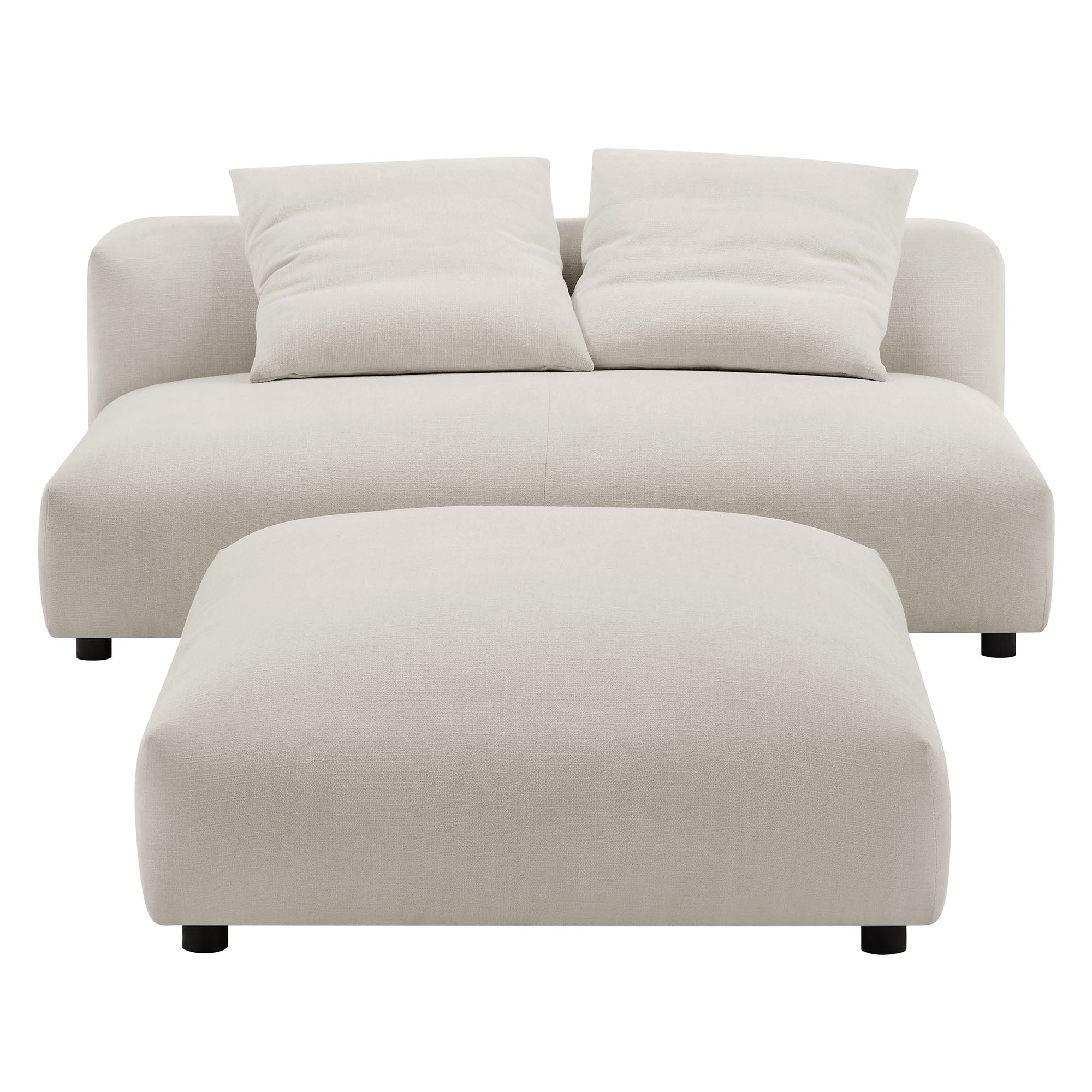 Solace Modular Upholstered Fabric Armless Loveseat and Ottoman Set by Modway - Best Buy Furniture