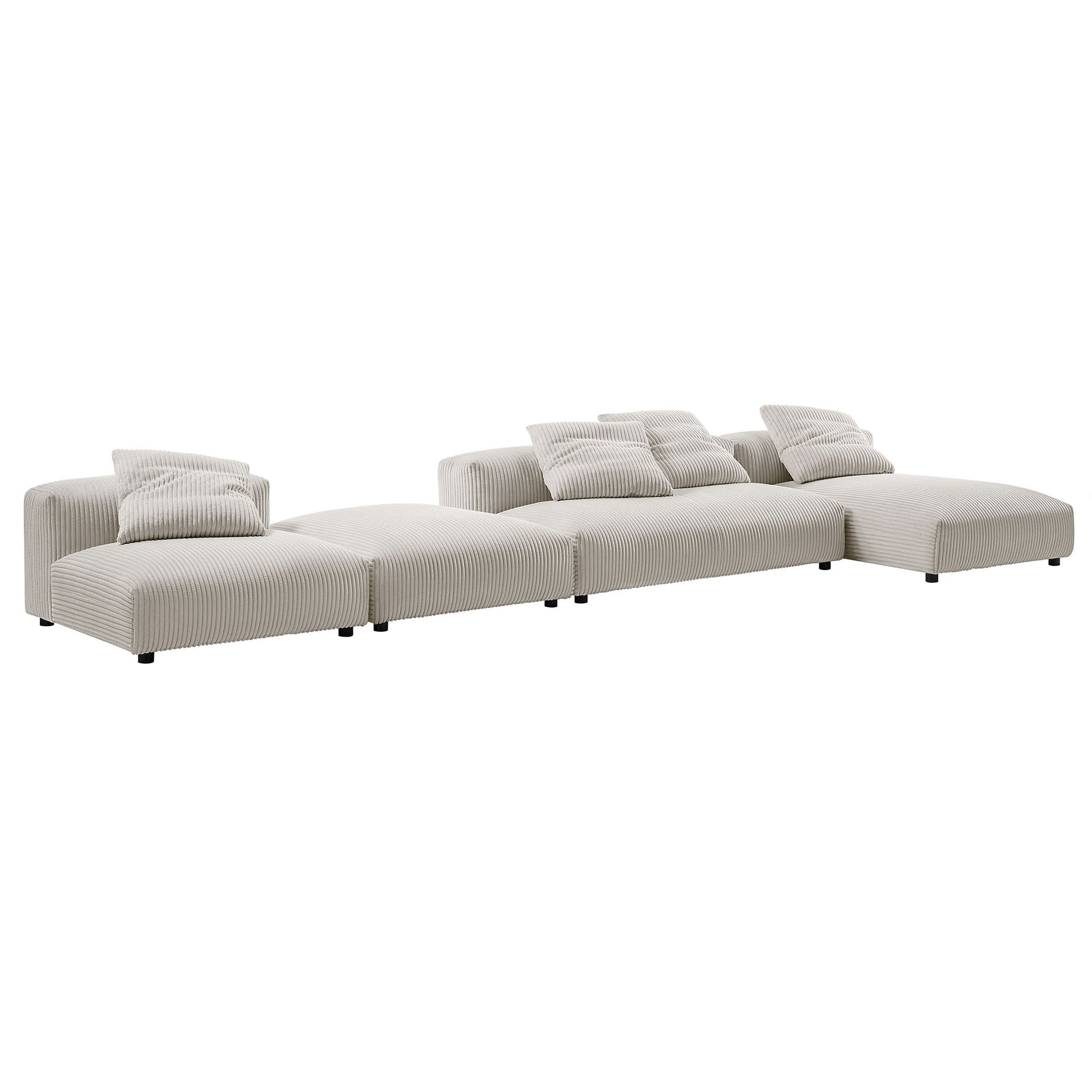 Solace 4-Piece Modular Corduroy Upholstered Sectional Sofa With Ottoman by Modway - Best Buy Furniture