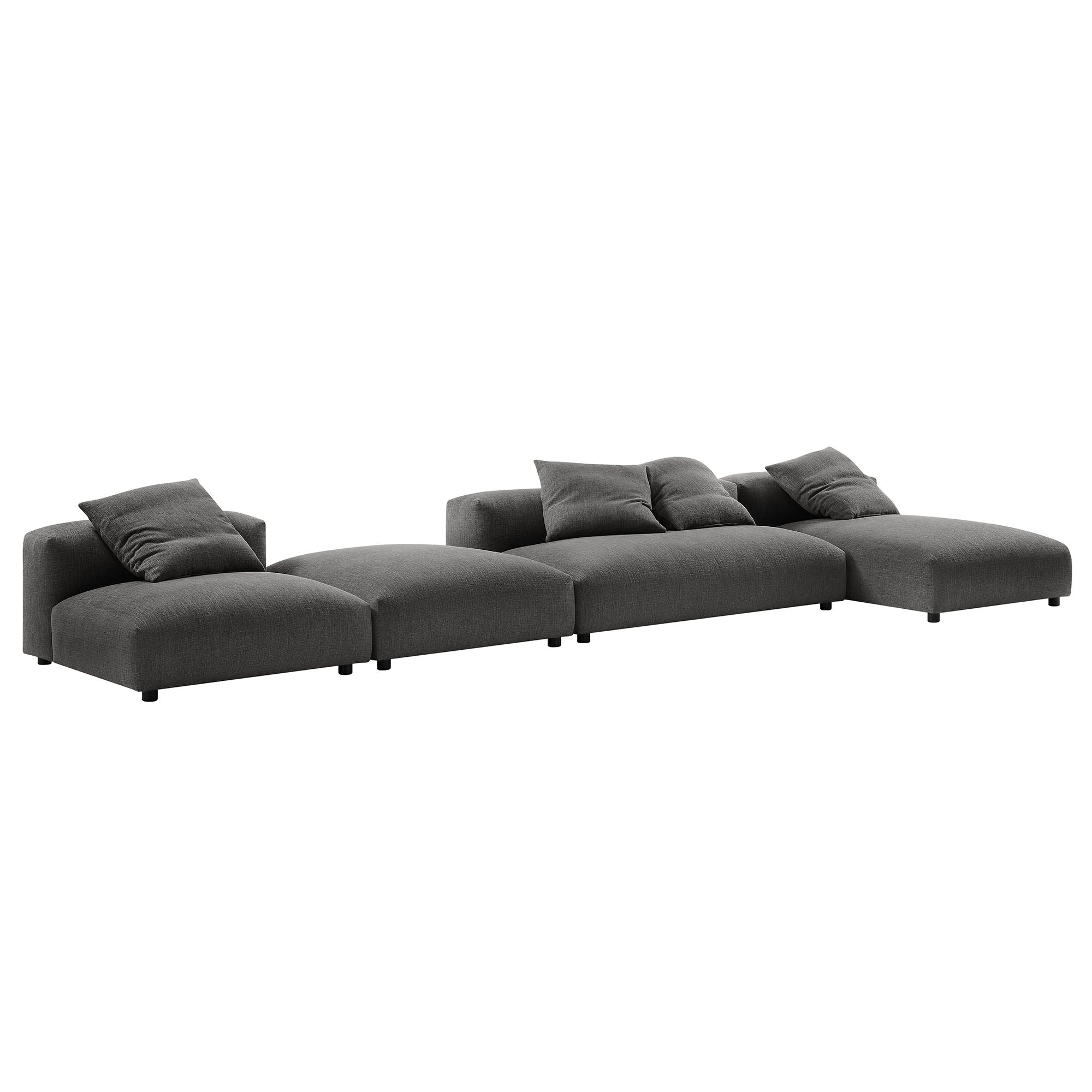 Solace 4-Piece Modular Upholstered Fabric Sectional Sofa With Ottoman by Modway - Best Buy Furniture