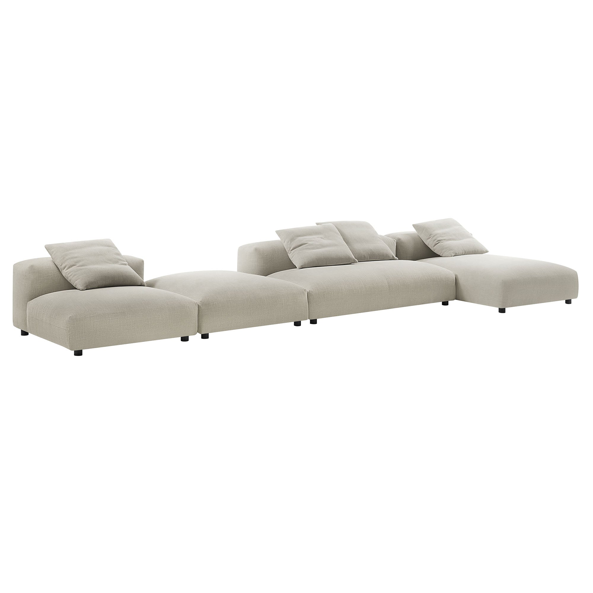 Solace 4-Piece Modular Upholstered Fabric Sectional Sofa With Ottoman by Modway - Best Buy Furniture