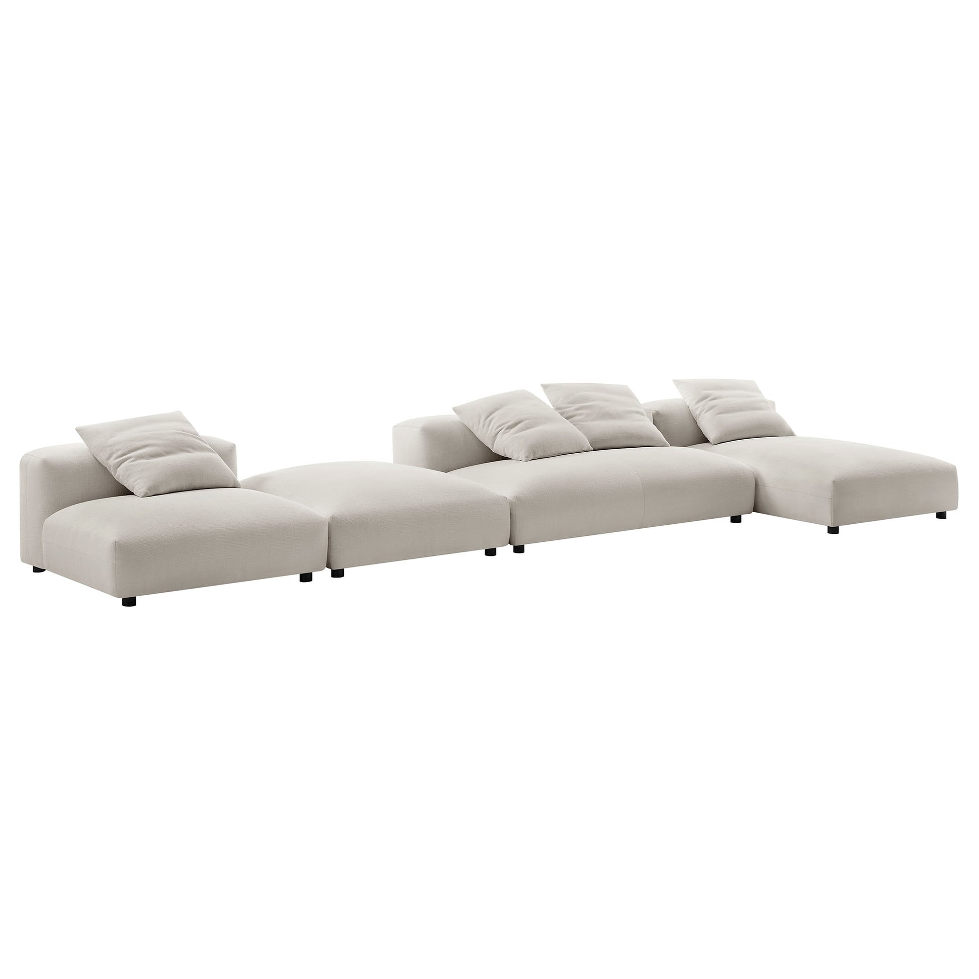 Solace 4-Piece Modular Upholstered Fabric Sectional Sofa With Ottoman by Modway - Best Buy Furniture