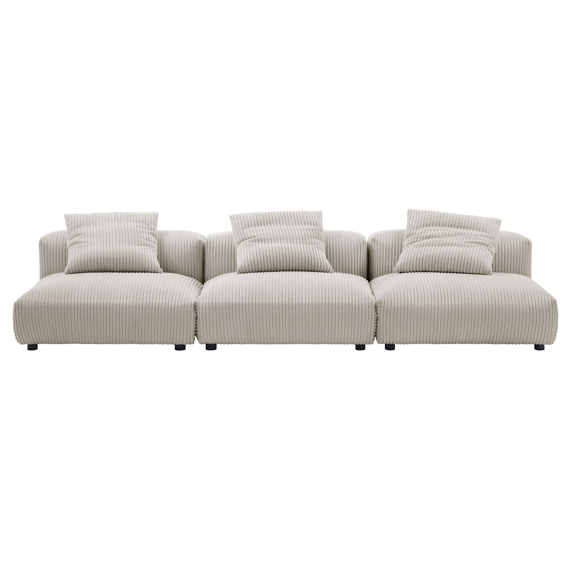 Solace 3-Piece Modular Corduroy Upholstered Sofa by Modway - Best Buy Furniture