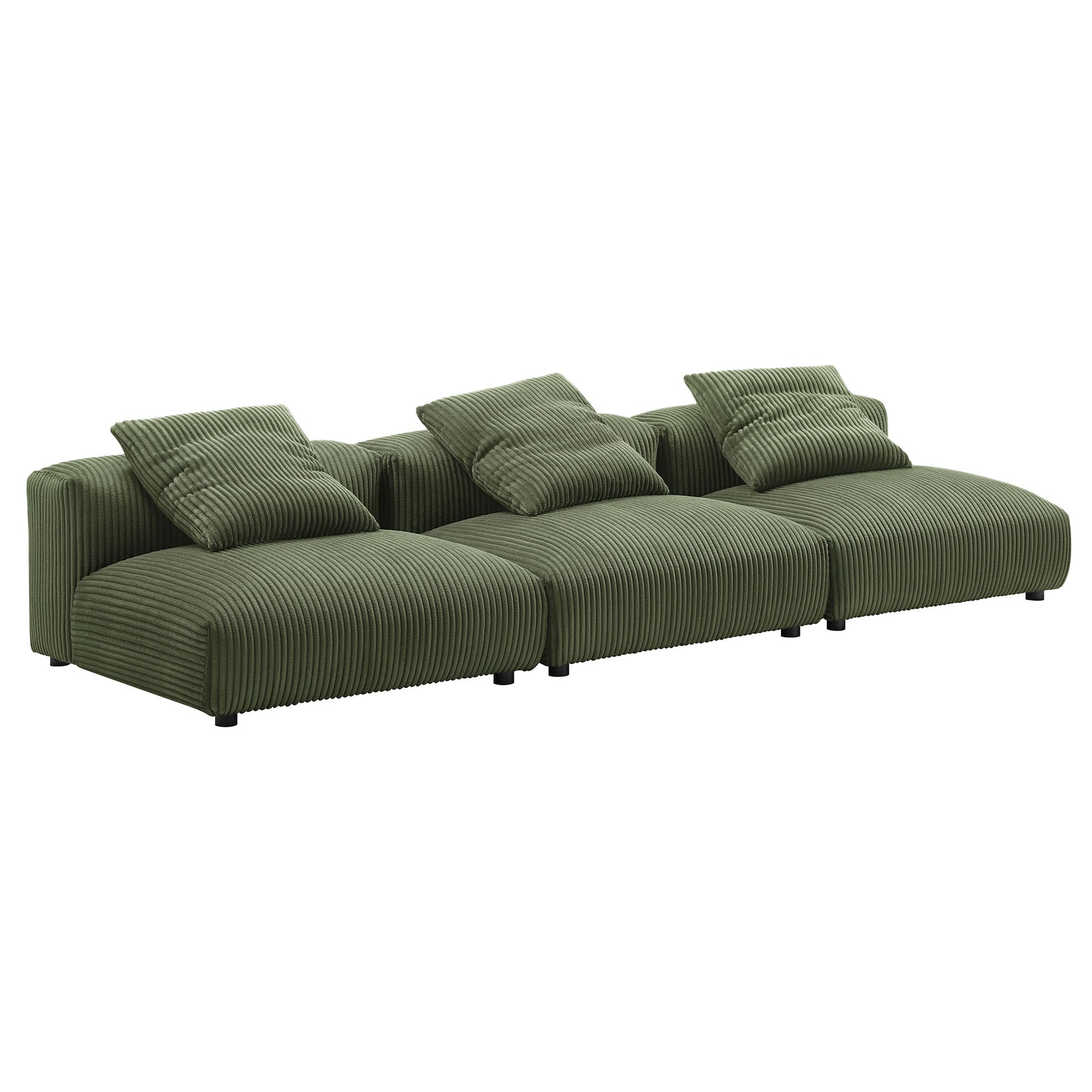 Solace 3-Piece Modular Corduroy Upholstered Sofa by Modway - Best Buy Furniture