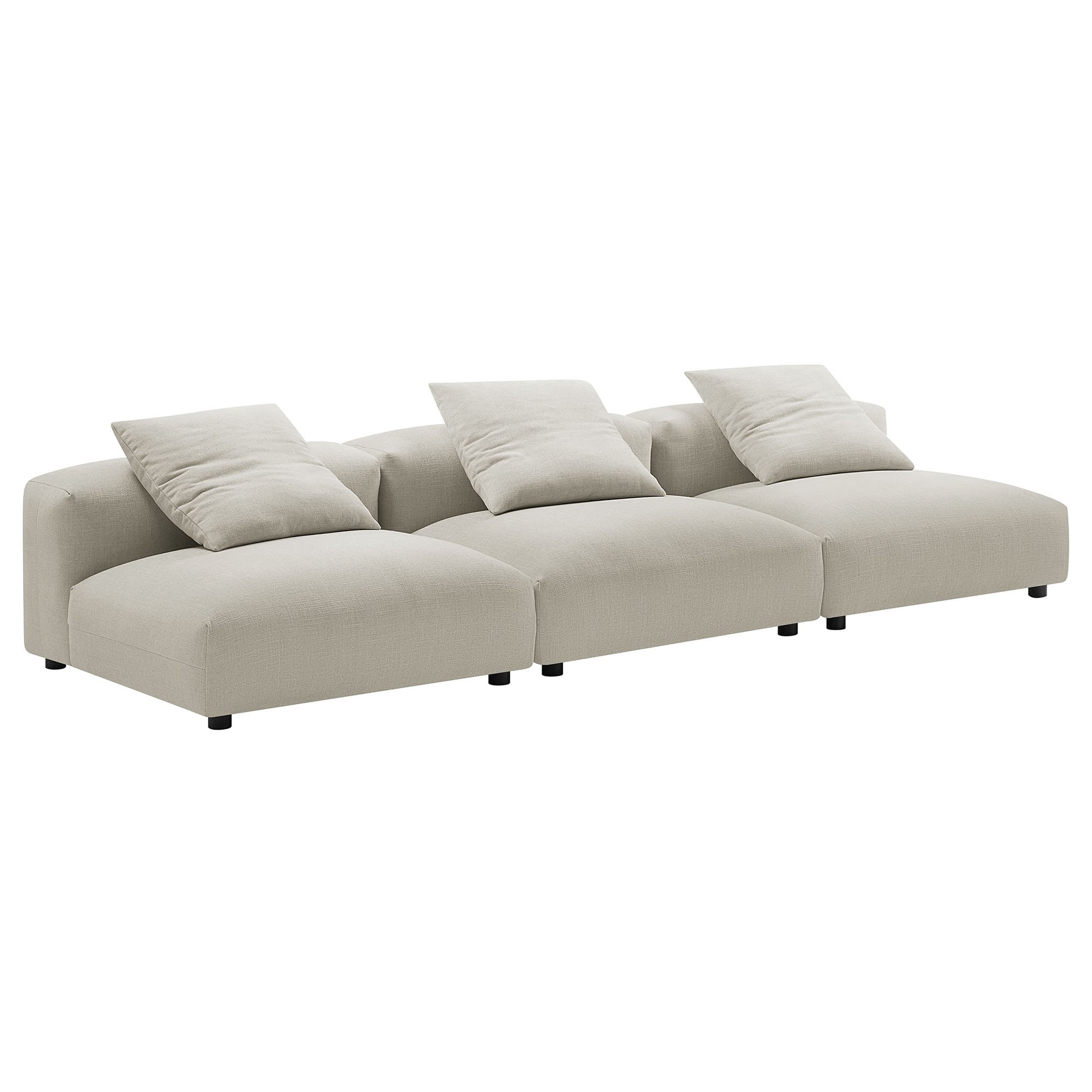 Solace 3-Piece Modular Upholstered Fabric Sofa by Modway - Best Buy Furniture