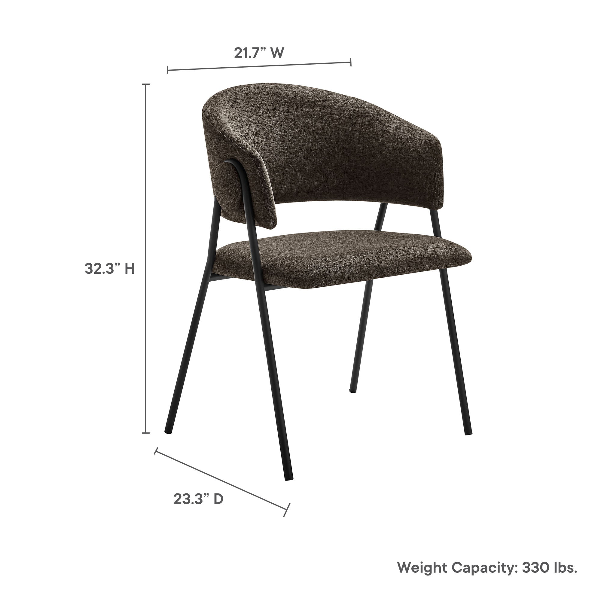 Nella Upholstered Heathered Chenille Dining Chairs Set of 2 by Modway - Best Buy Furniture