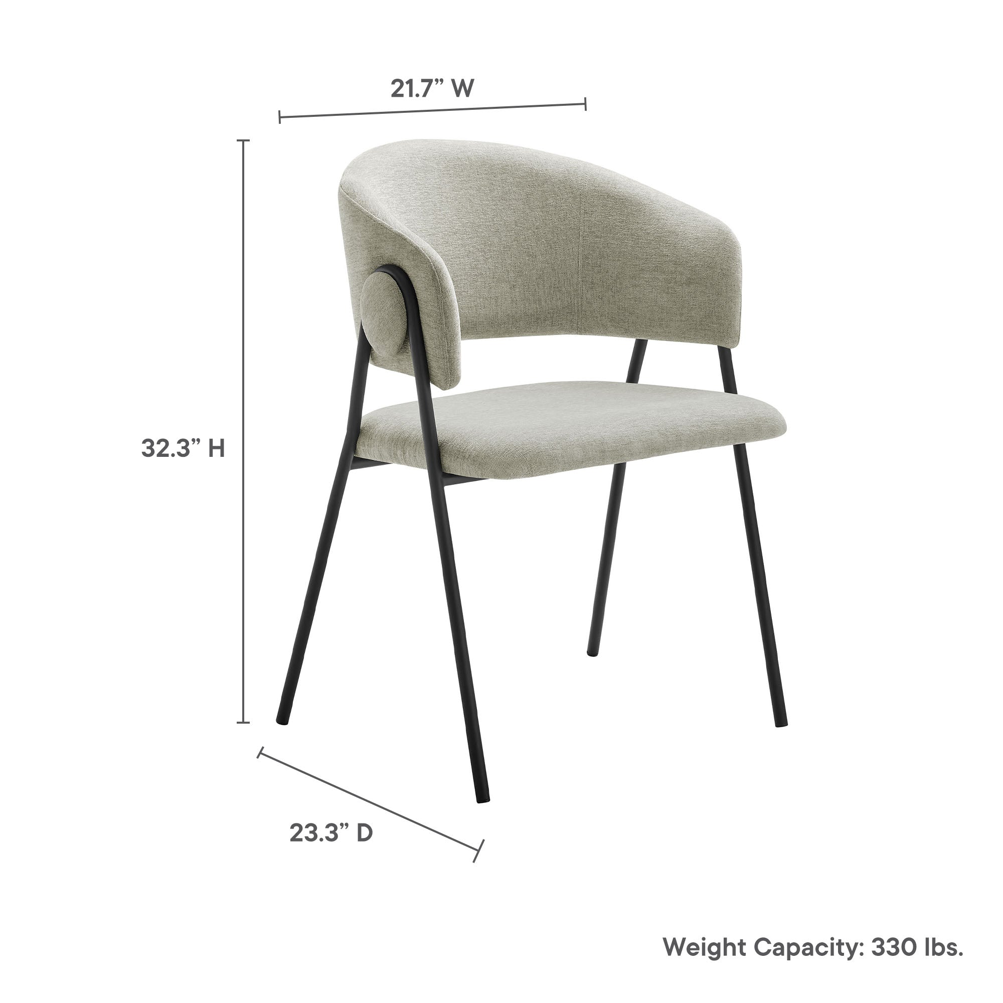Nella Upholstered Heathered Chenille Dining Chairs Set of 2 by Modway - Best Buy Furniture