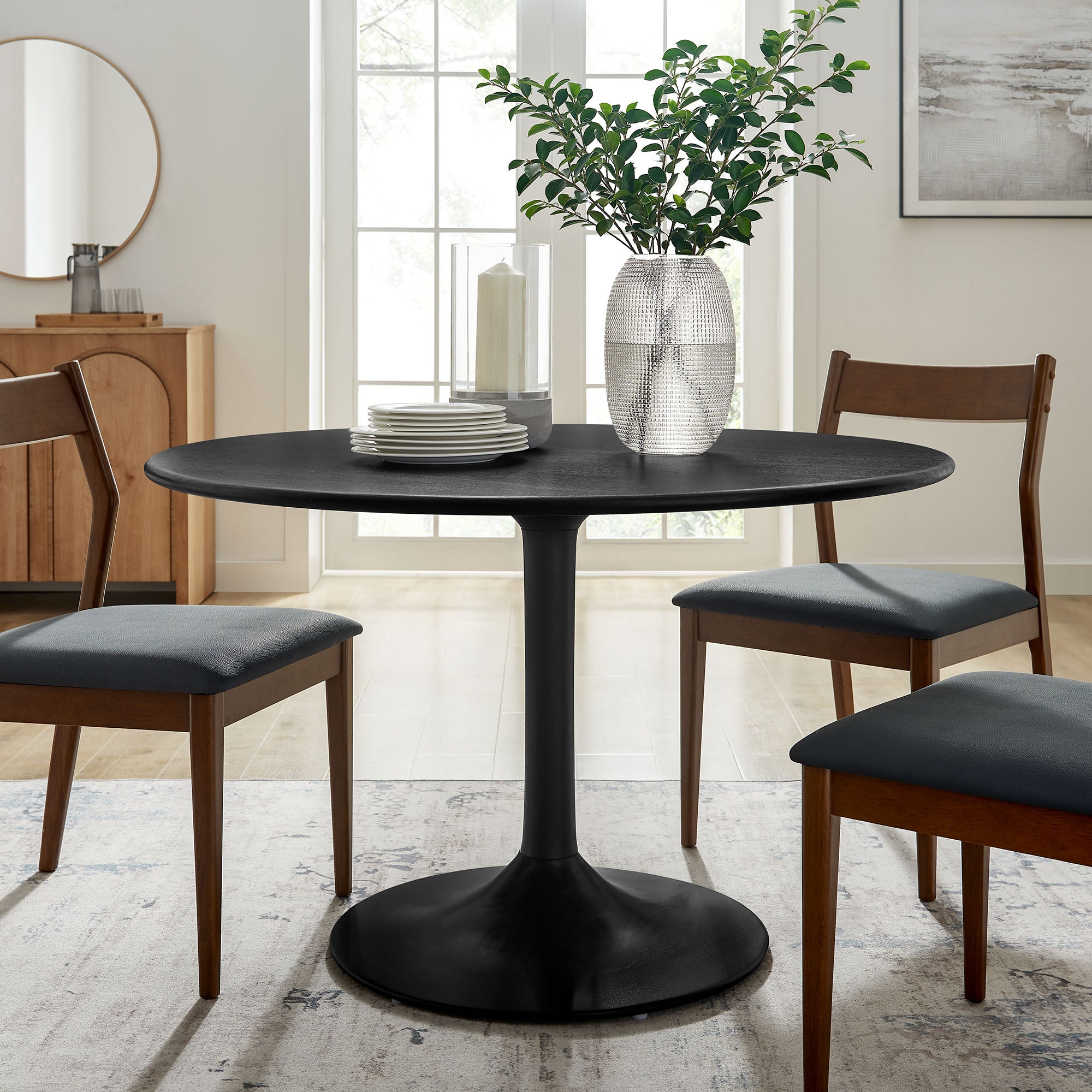 Lippa 48" Round Solid Wood Dining Table by Modway - Best Buy Furniture