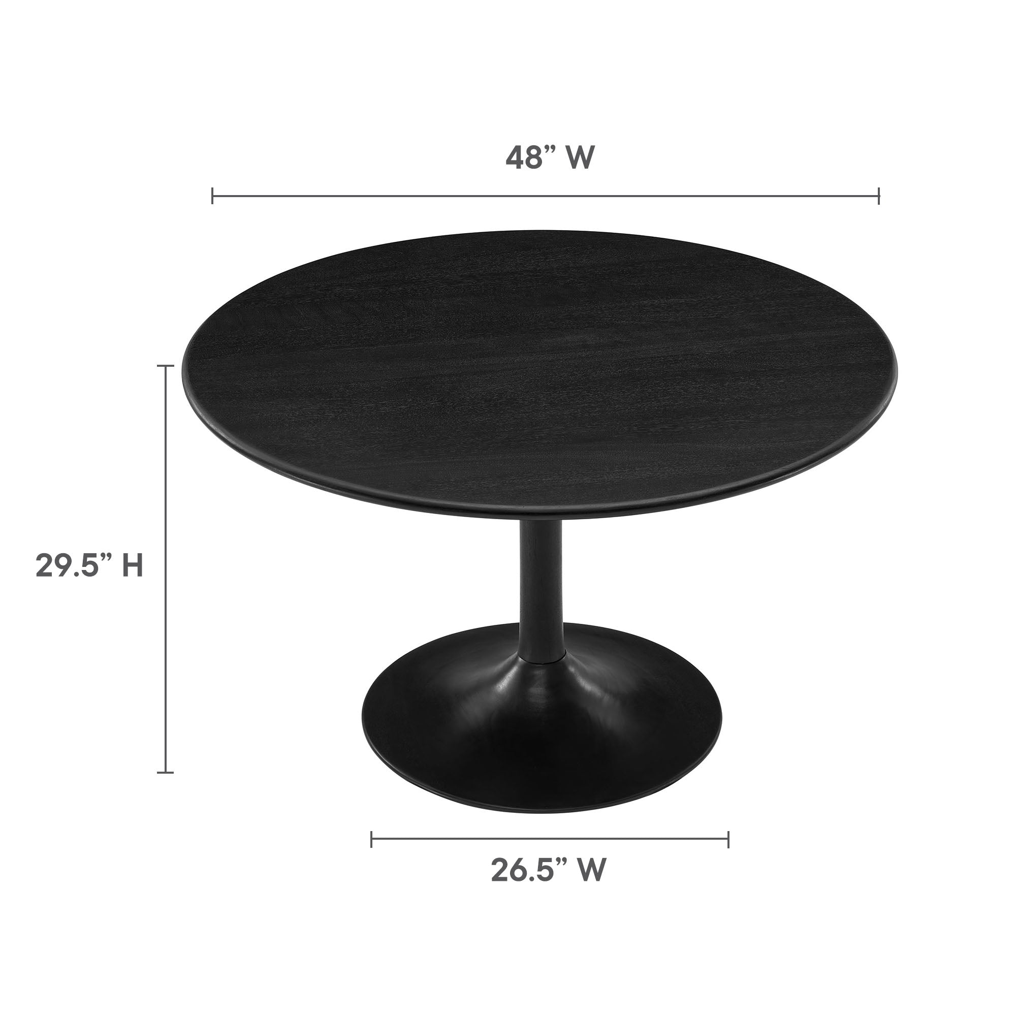 Lippa 48" Round Solid Wood Dining Table by Modway - Best Buy Furniture