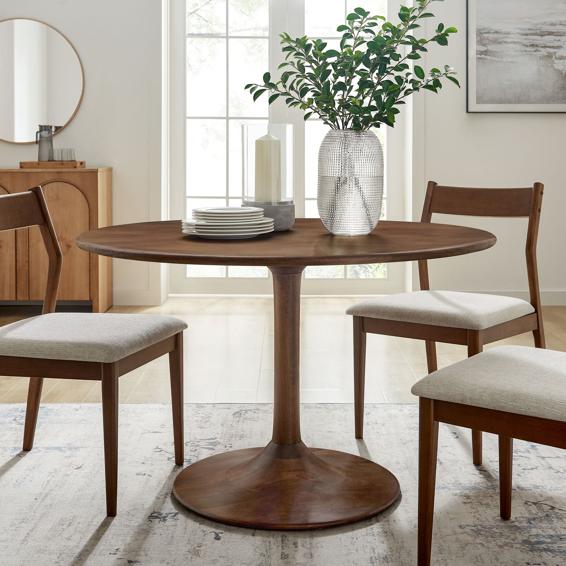Lippa 48" Round Solid Wood Dining Table by Modway - Best Buy Furniture
