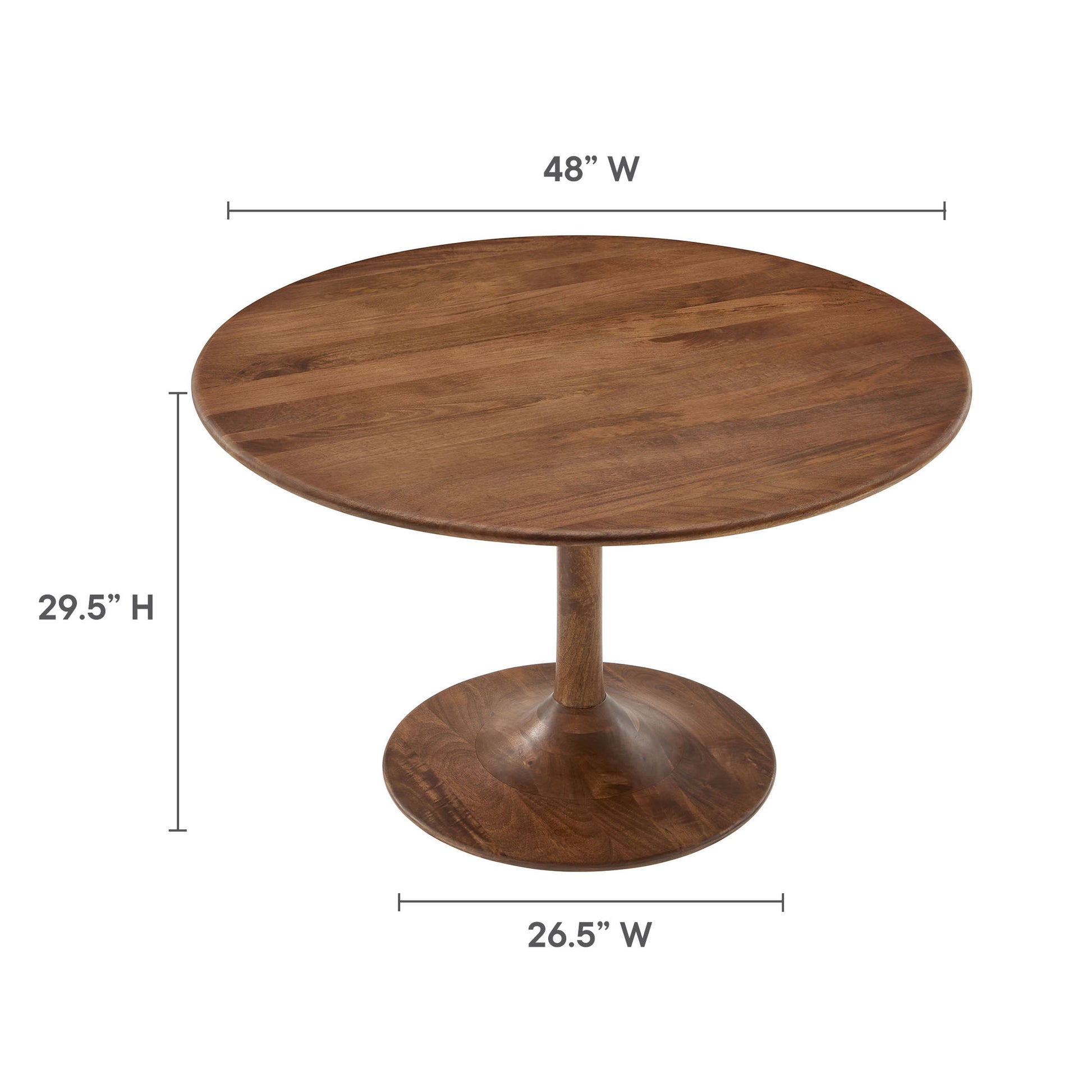 Lippa 48" Round Solid Wood Dining Table by Modway - Best Buy Furniture