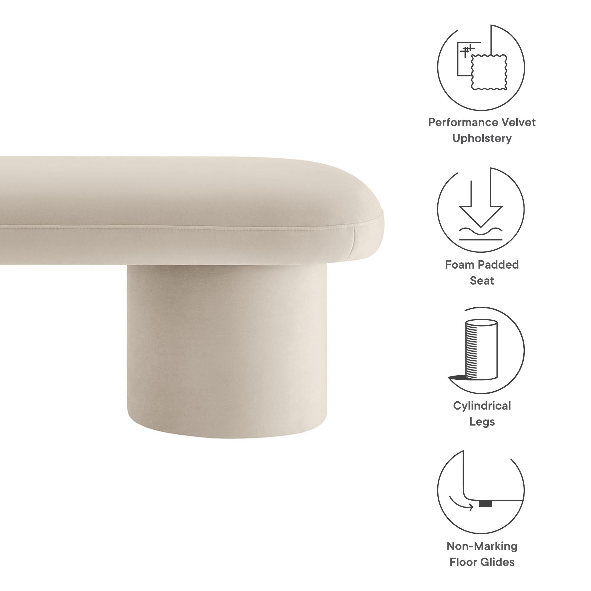 Orla Performance Velvet Bench by Modway - Best Buy Furniture