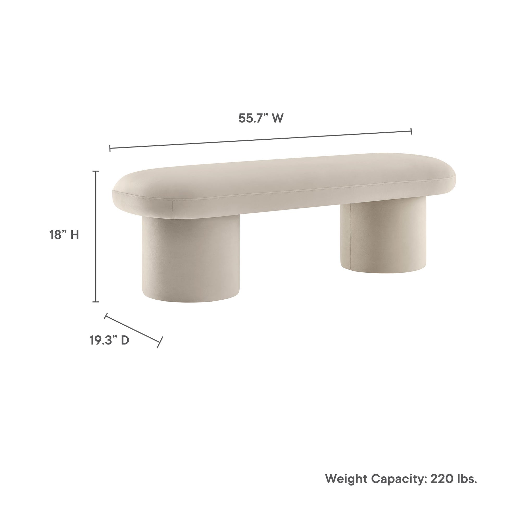 Orla Performance Velvet Bench by Modway - Best Buy Furniture
