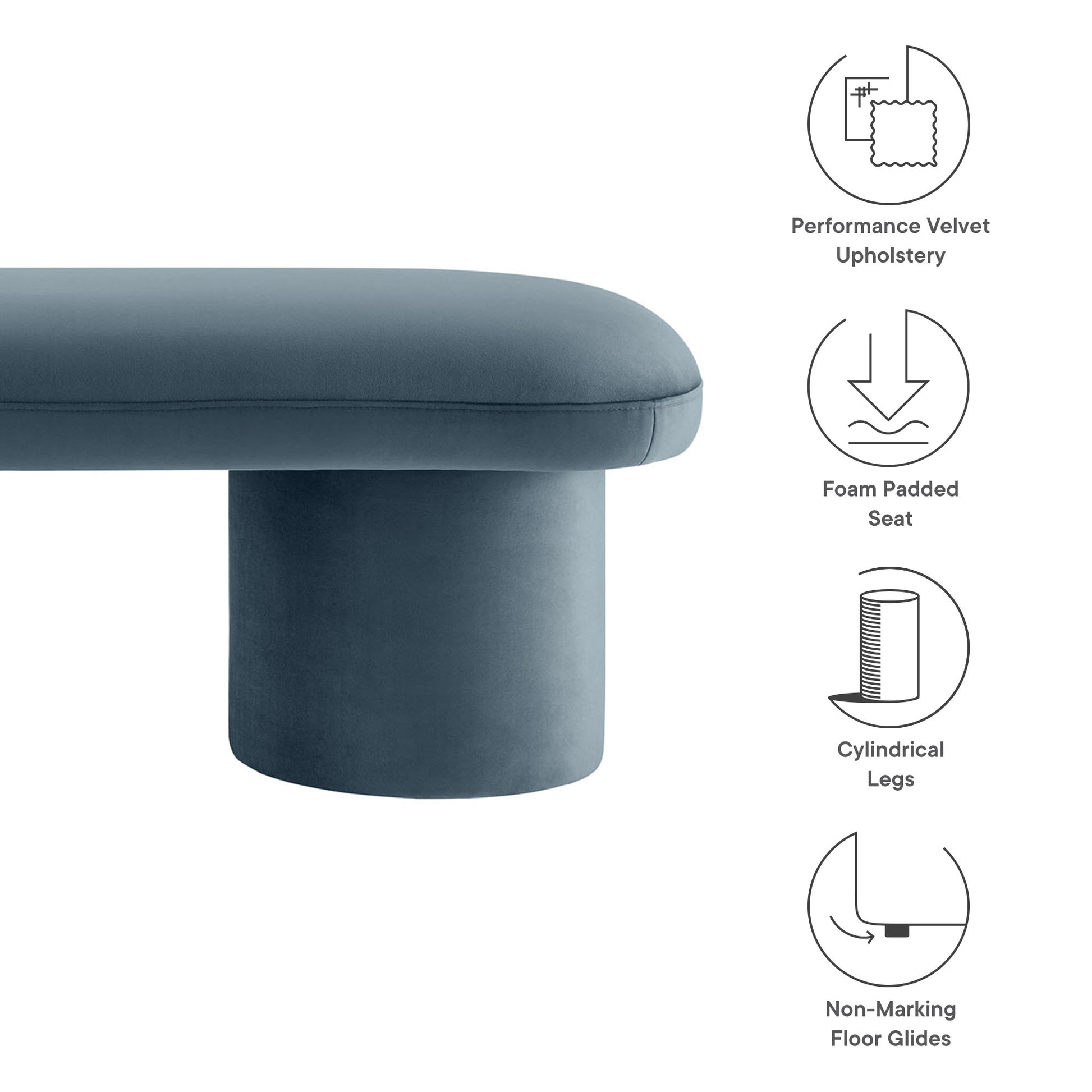 Orla Performance Velvet Bench by Modway - Best Buy Furniture