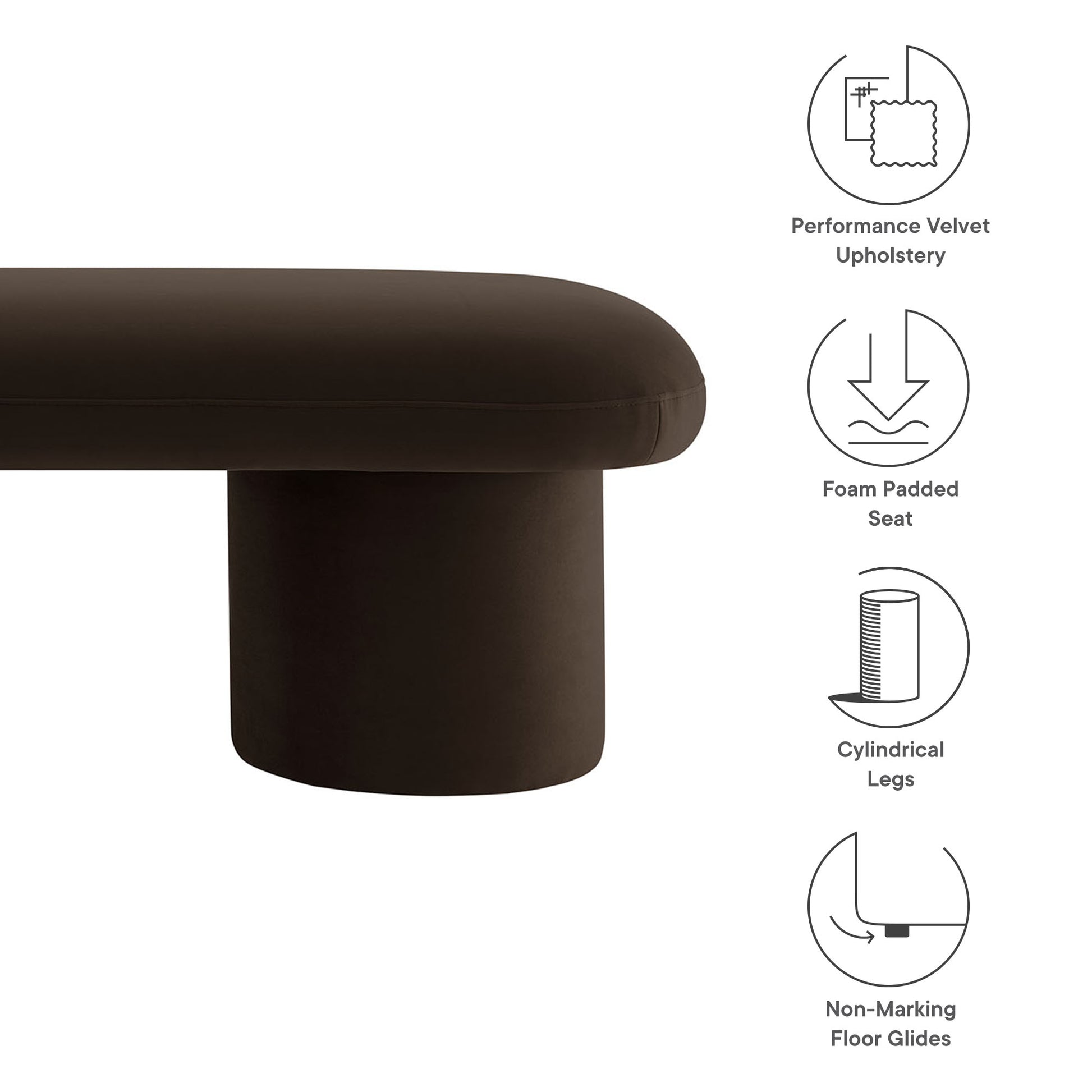 Orla Performance Velvet Bench by Modway - Best Buy Furniture