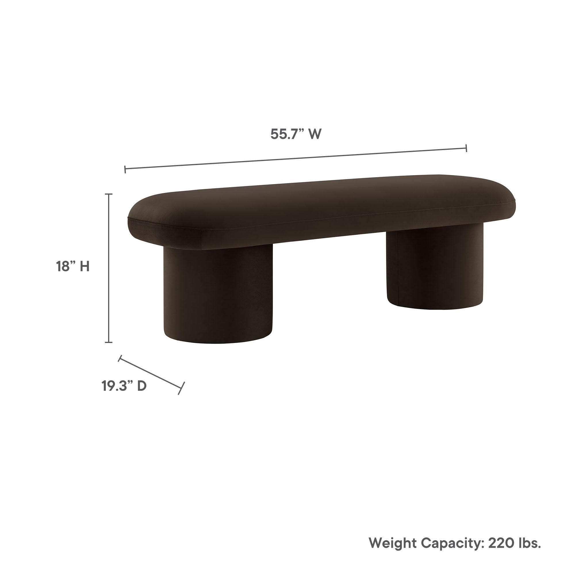 Orla Performance Velvet Bench by Modway - Best Buy Furniture