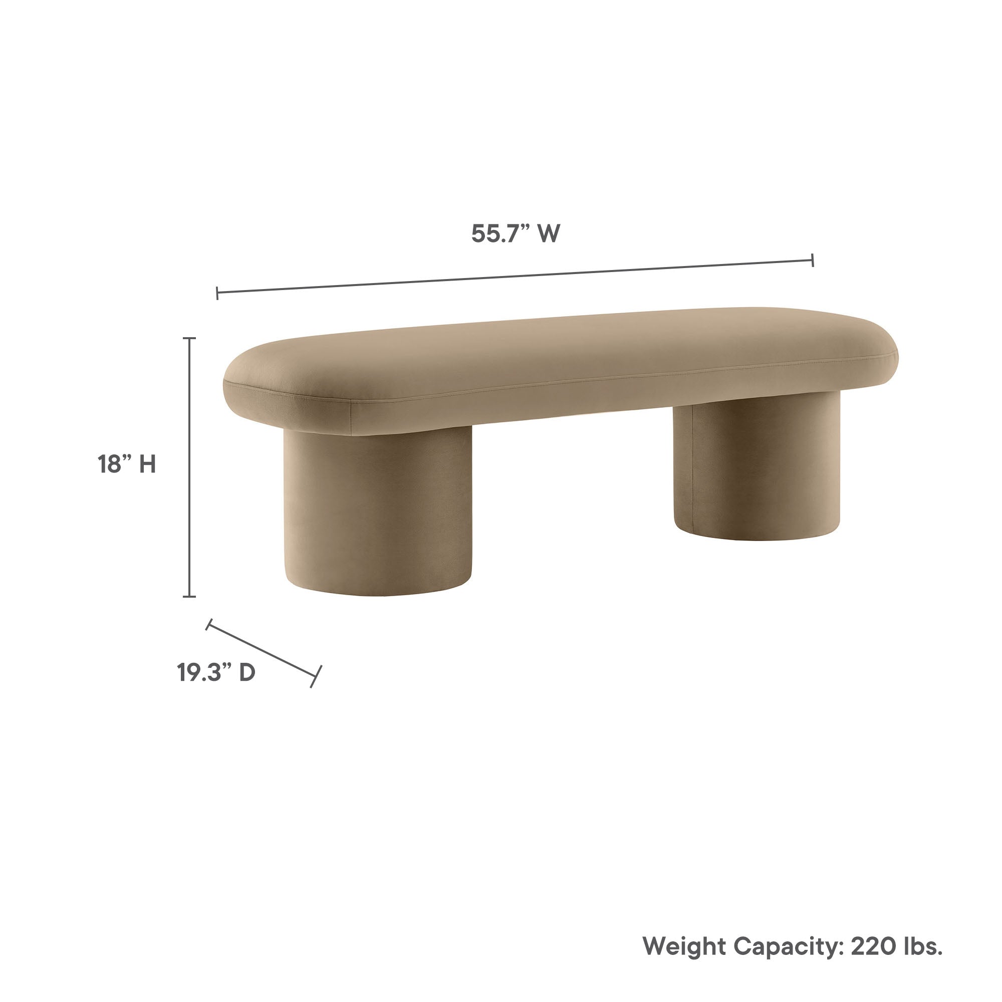 Orla Performance Velvet Bench by Modway - Best Buy Furniture