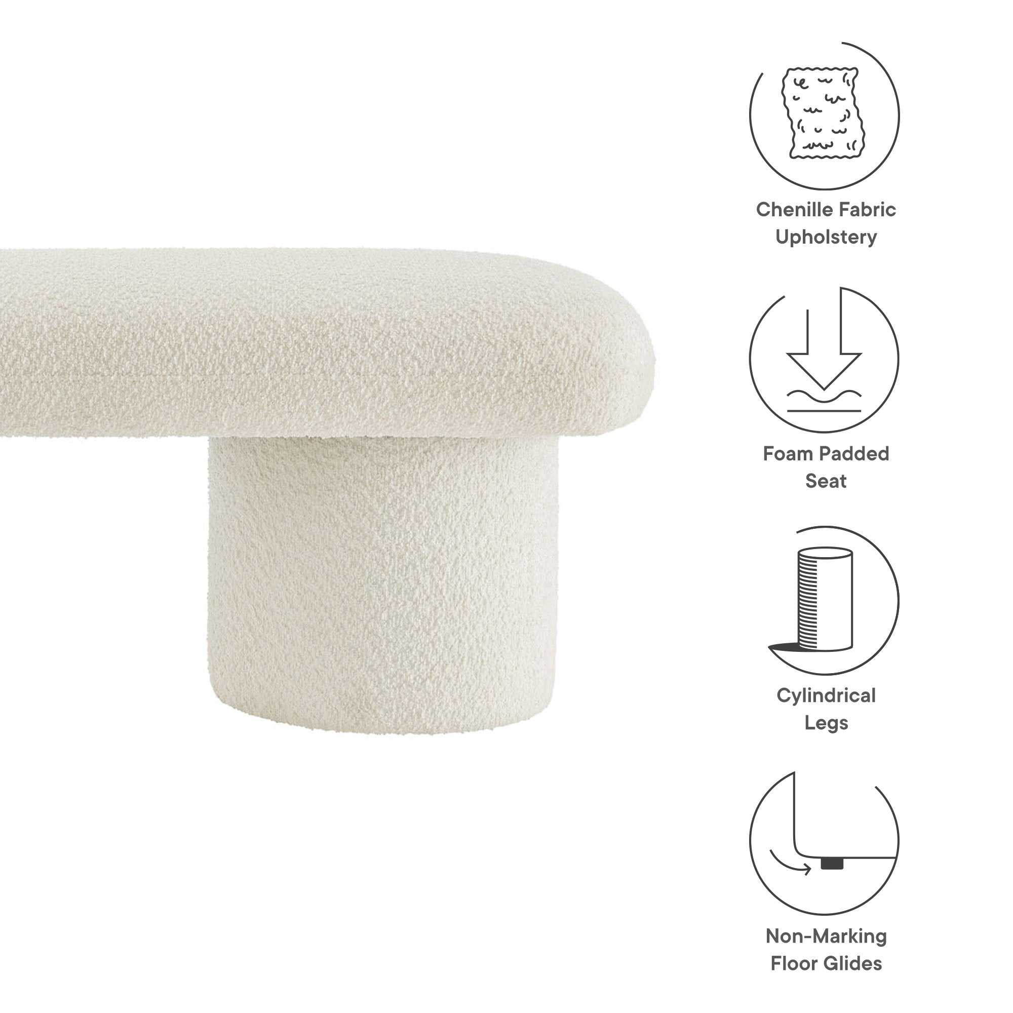 Orla Chenille Upholstered Bench by Modway - Best Buy Furniture