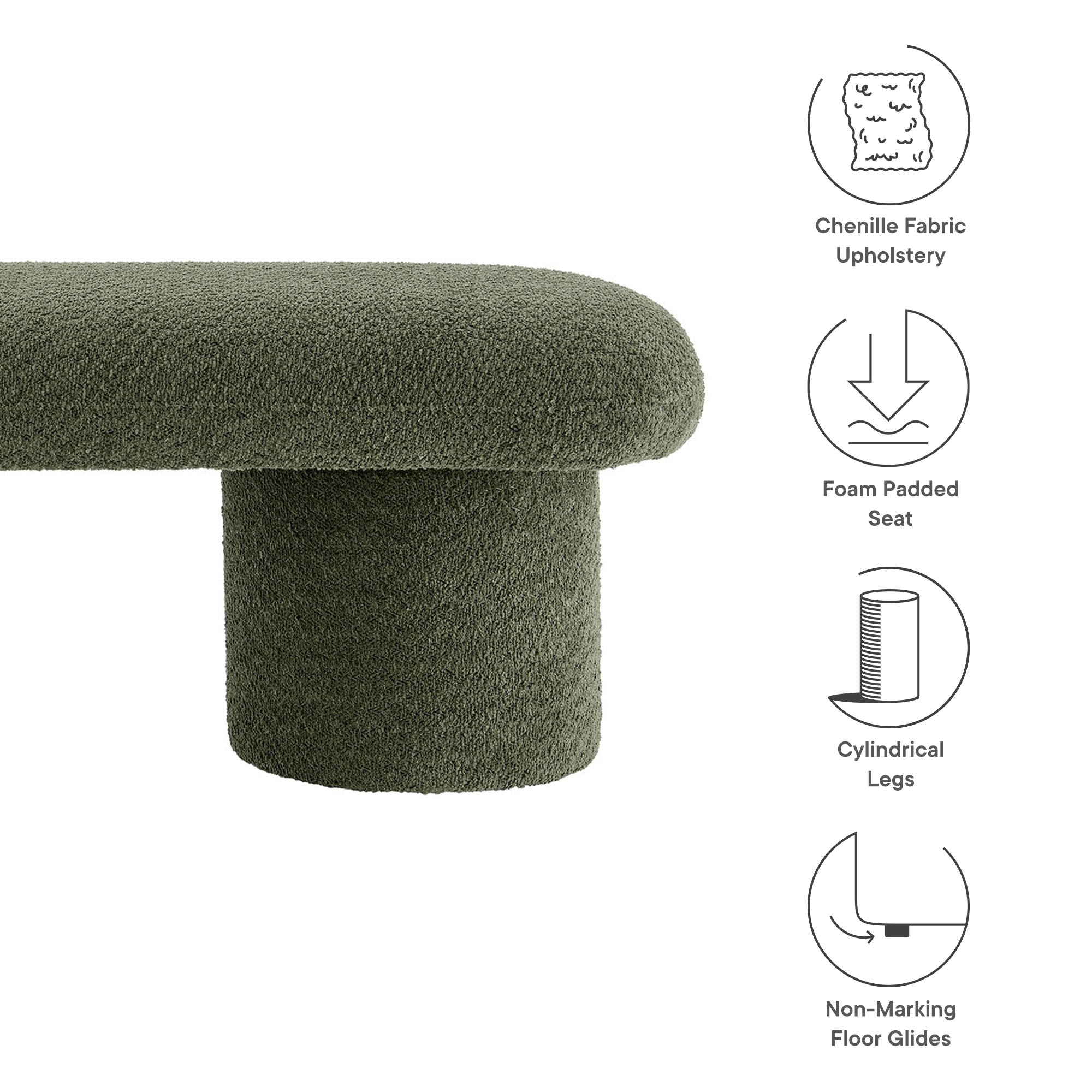 Orla Chenille Upholstered Bench by Modway - Best Buy Furniture