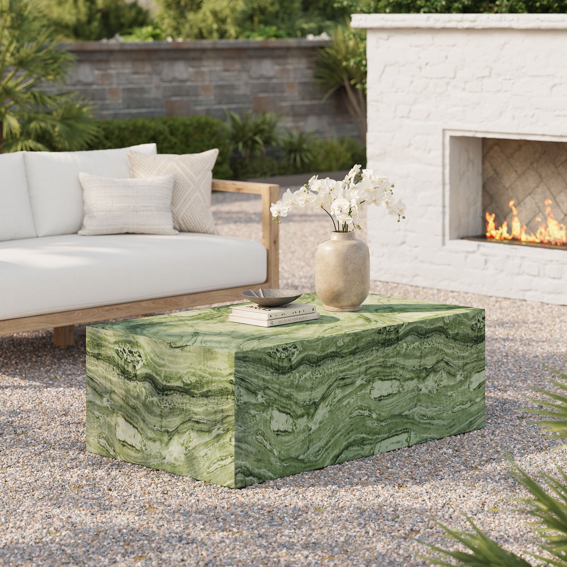 Jordana Square Plinth Indoor - Outdoor Patio Concrete Coffee Table by Modway - Best Buy Furniture