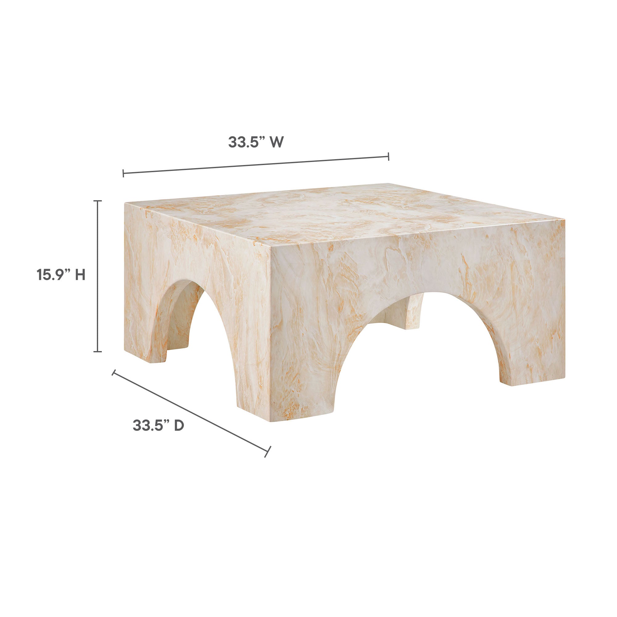 Valen Indoor - Outdoor Patio Arched Concrete Coffee Table by Modway - Best Buy Furniture