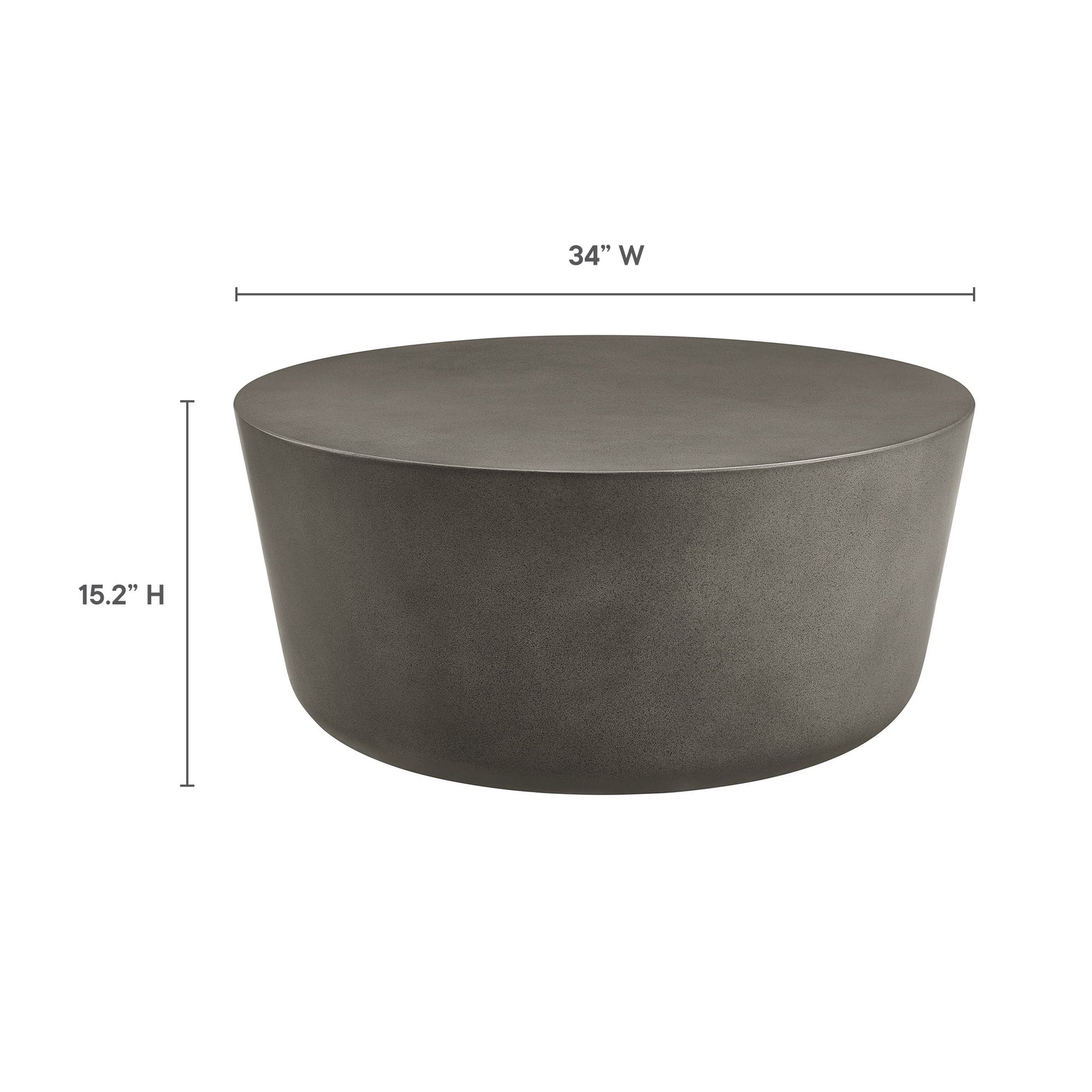 Brion Round Indoor - Outdoor Patio Concrete Coffee Table by Modway - Best Buy Furniture