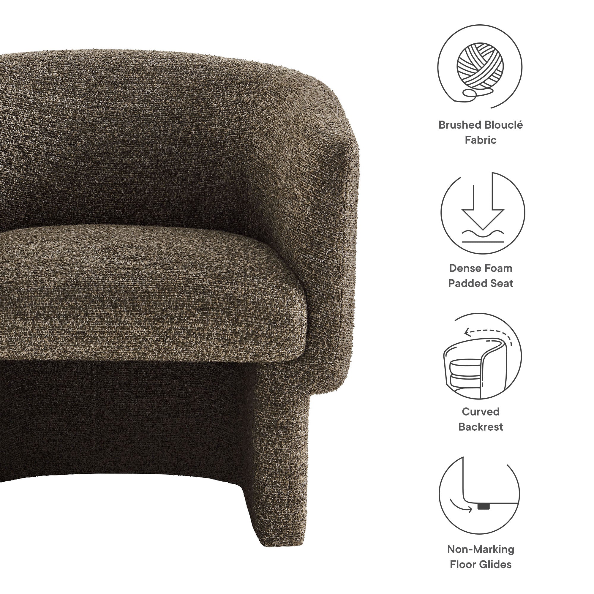 Muse Boucle Fabric Barrel Accent Chair by Modway - Best Buy Furniture