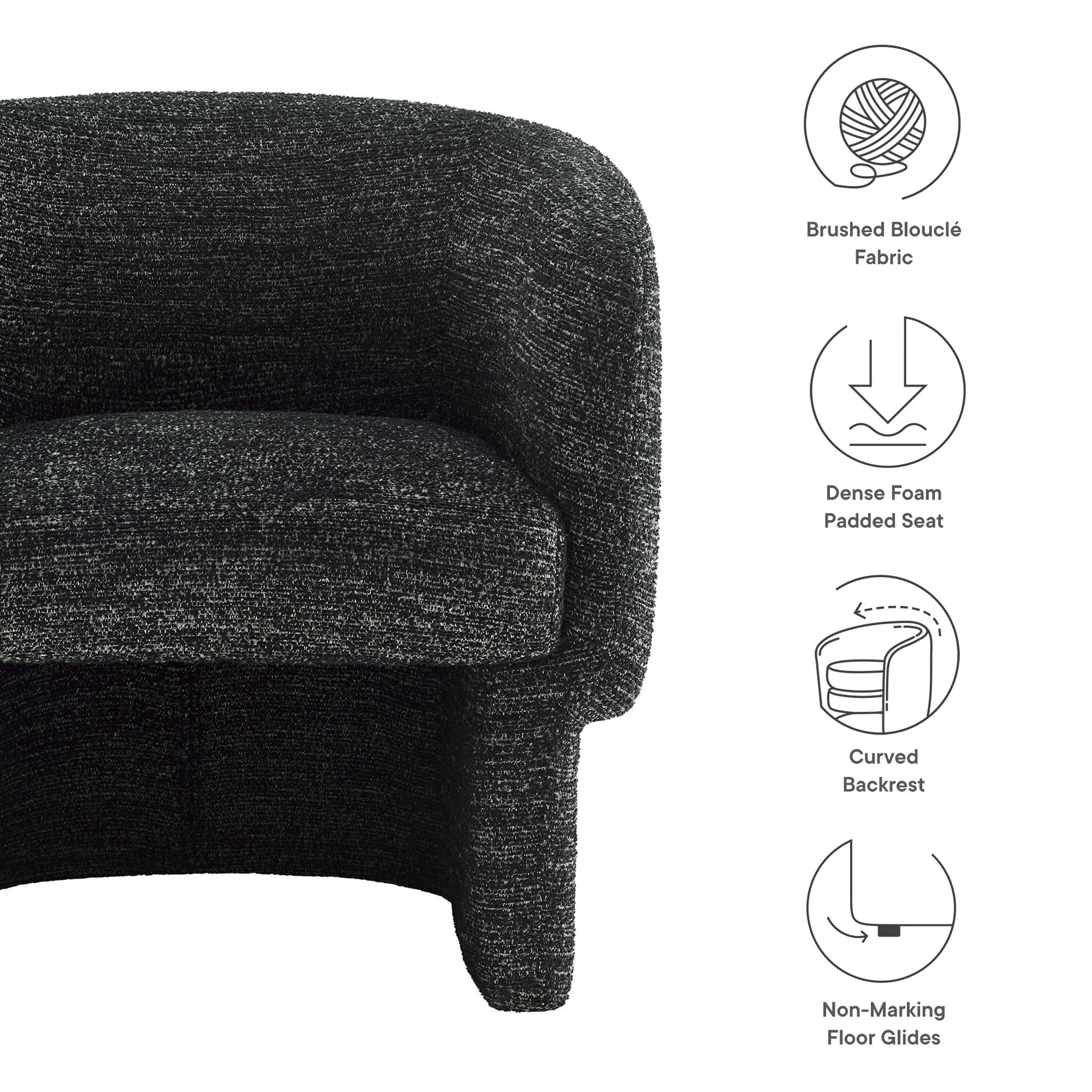 Muse Boucle Fabric Barrel Accent Chair by Modway - Best Buy Furniture