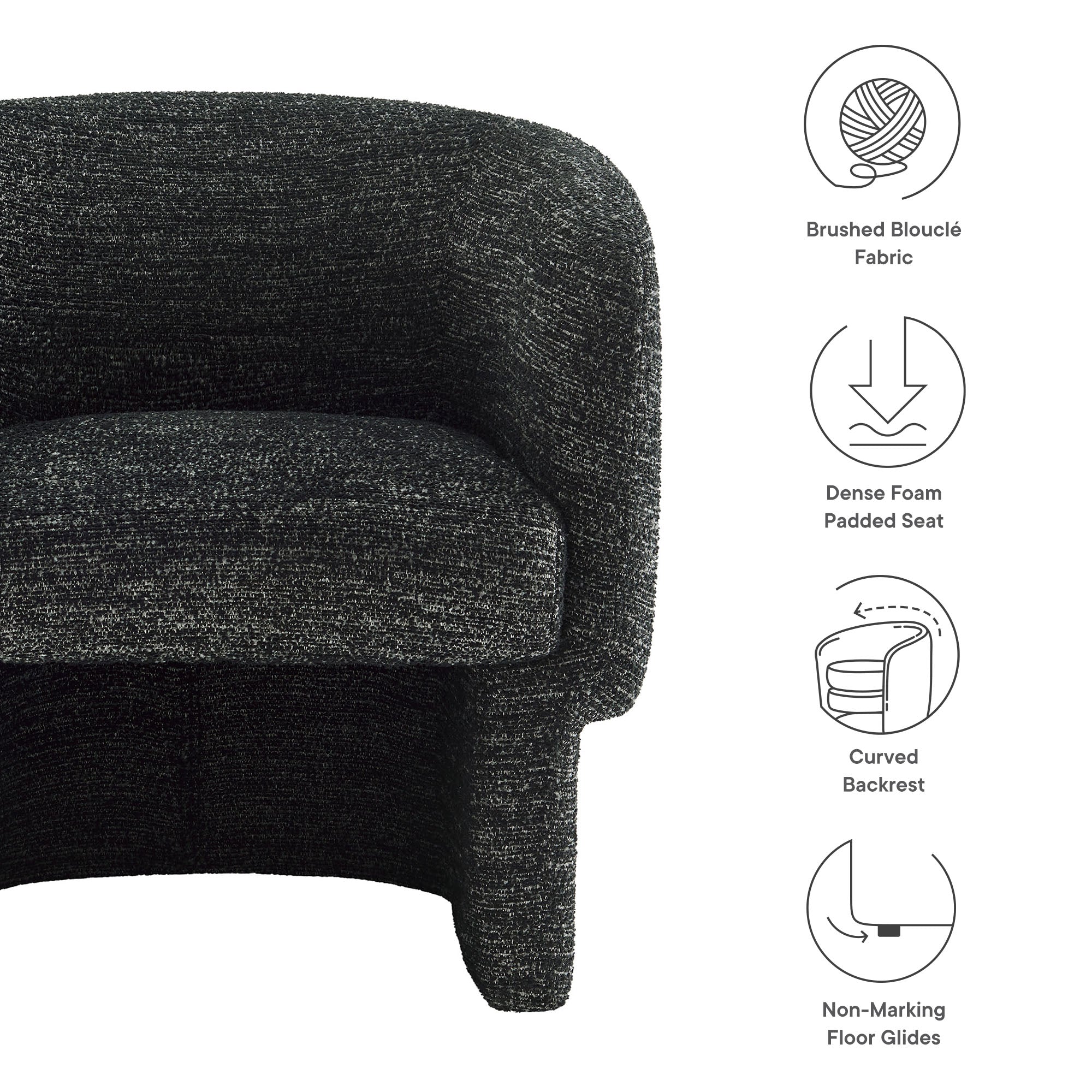 Muse Boucle Fabric Barrel Accent Chair by Modway - Best Buy Furniture