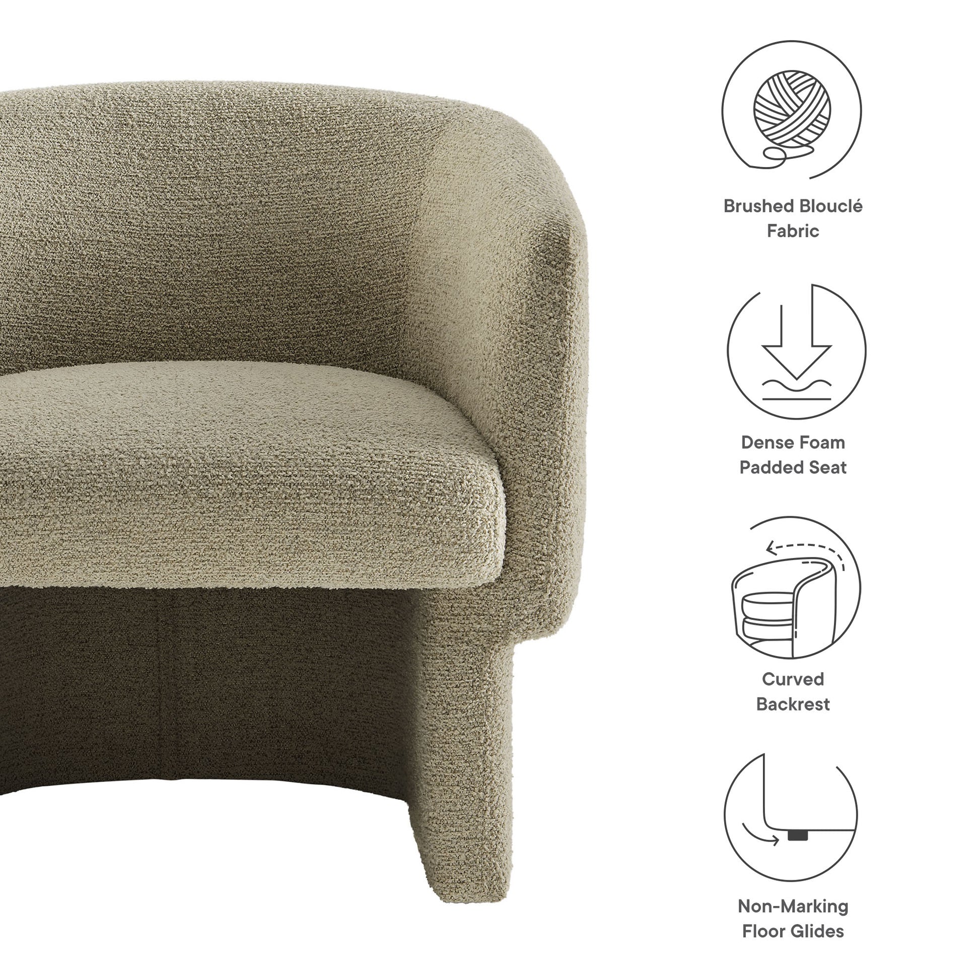 Muse Boucle Fabric Barrel Accent Chair by Modway - Best Buy Furniture