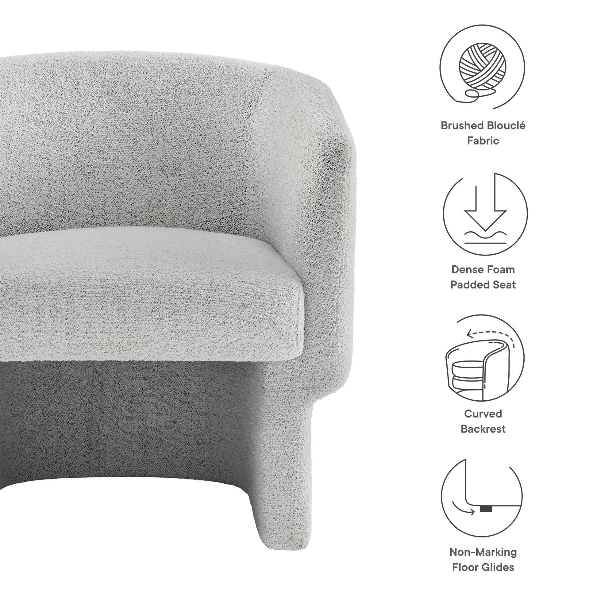Muse Boucle Fabric Barrel Accent Chair by Modway - Best Buy Furniture