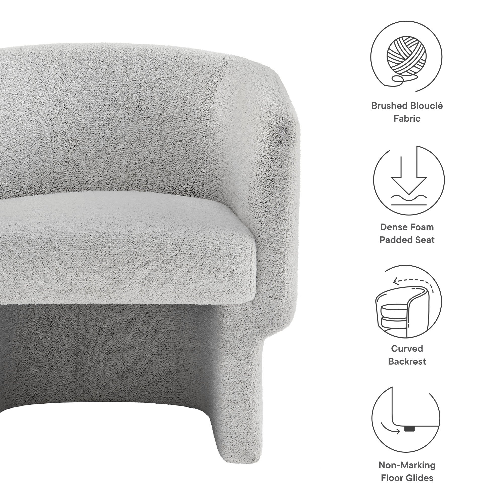 Muse Boucle Fabric Barrel Accent Chair by Modway - Best Buy Furniture