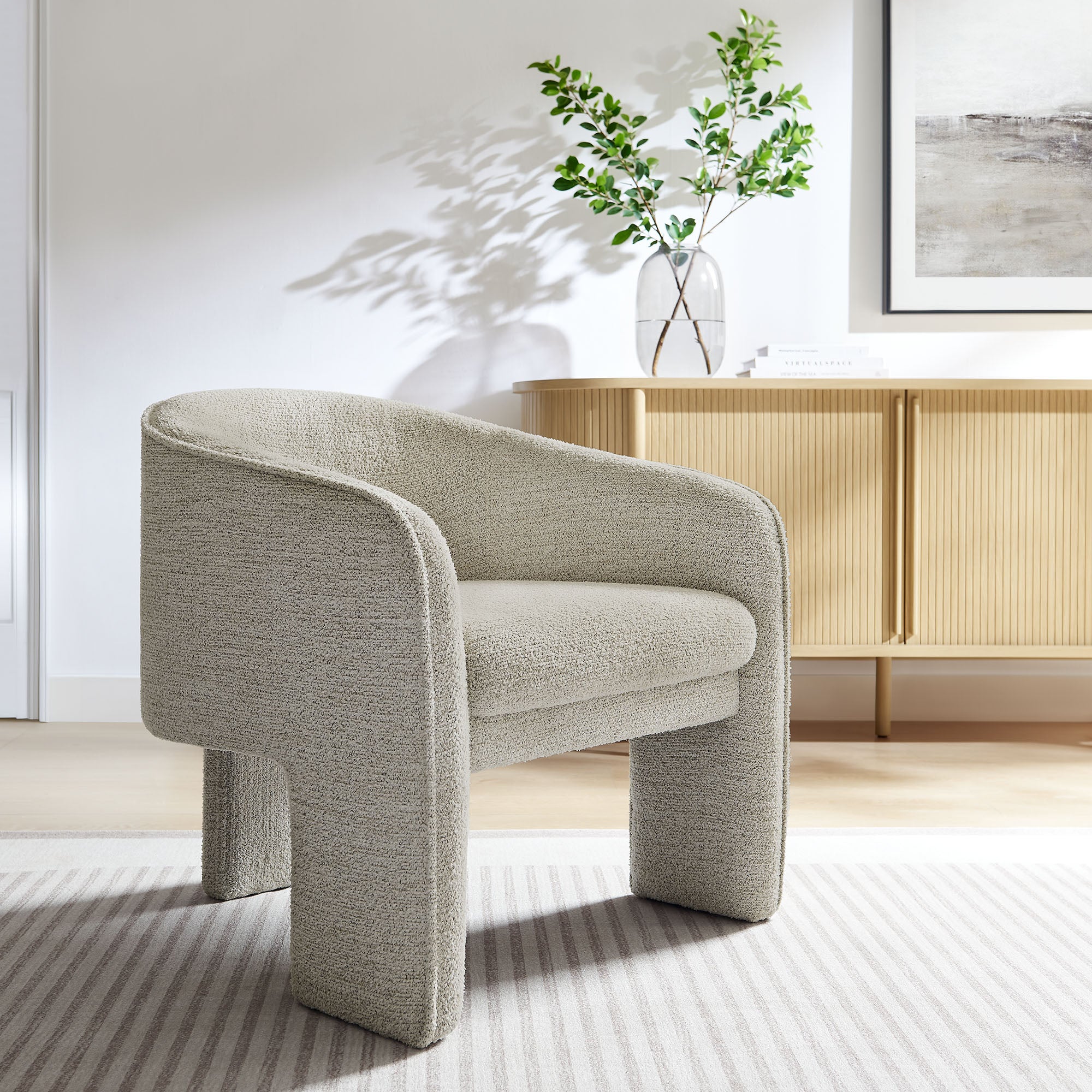 Greer Boucle Fabric Upholstered Accent Armchair