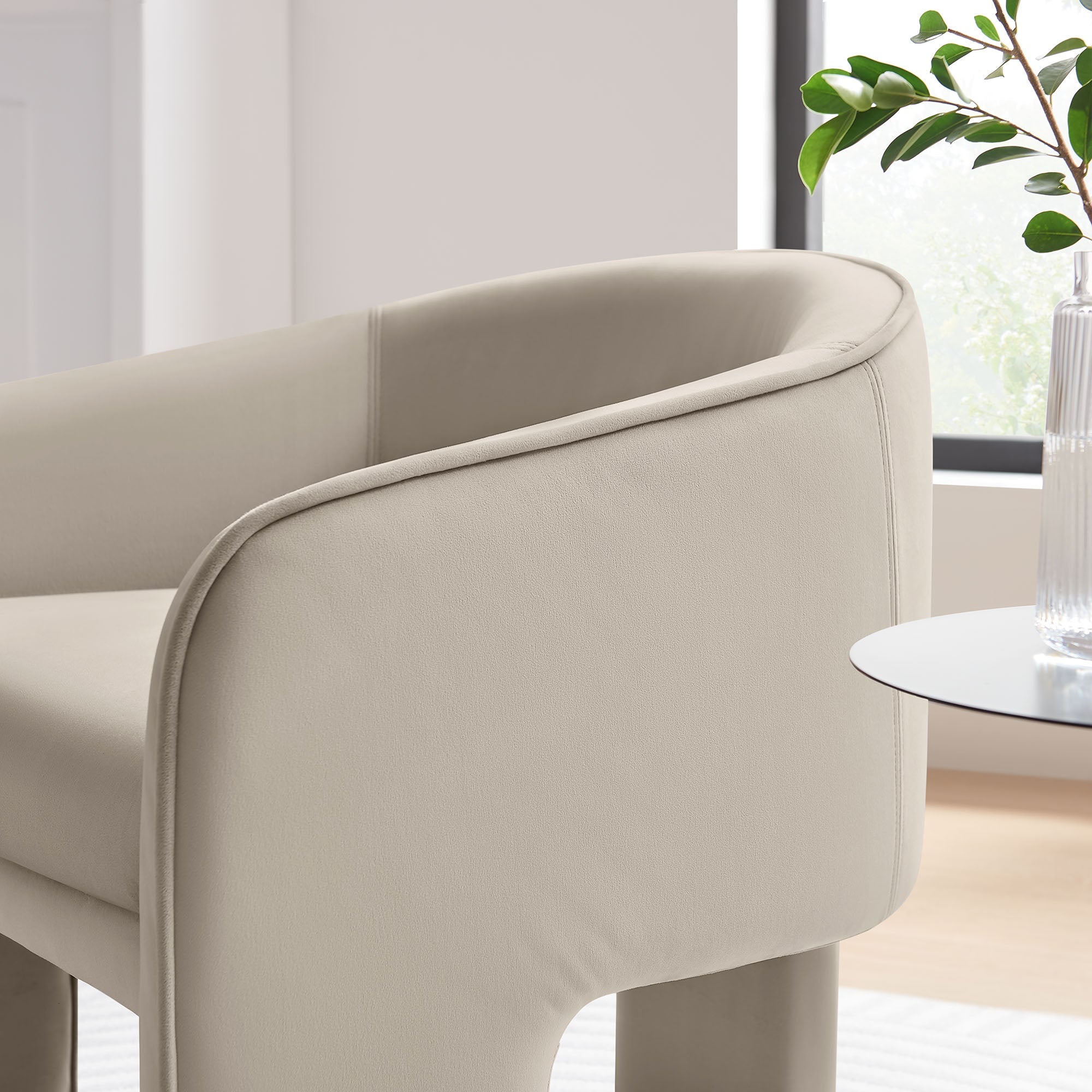 Greer Performance Velvet Upholstered Accent Armchair