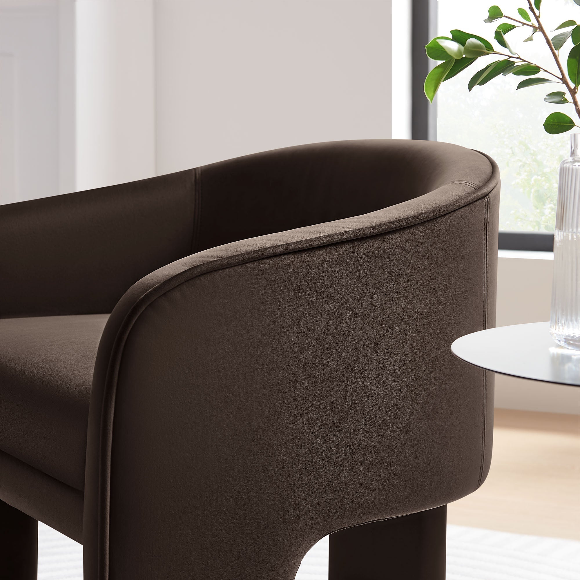 Greer Performance Velvet Upholstered Accent Armchair