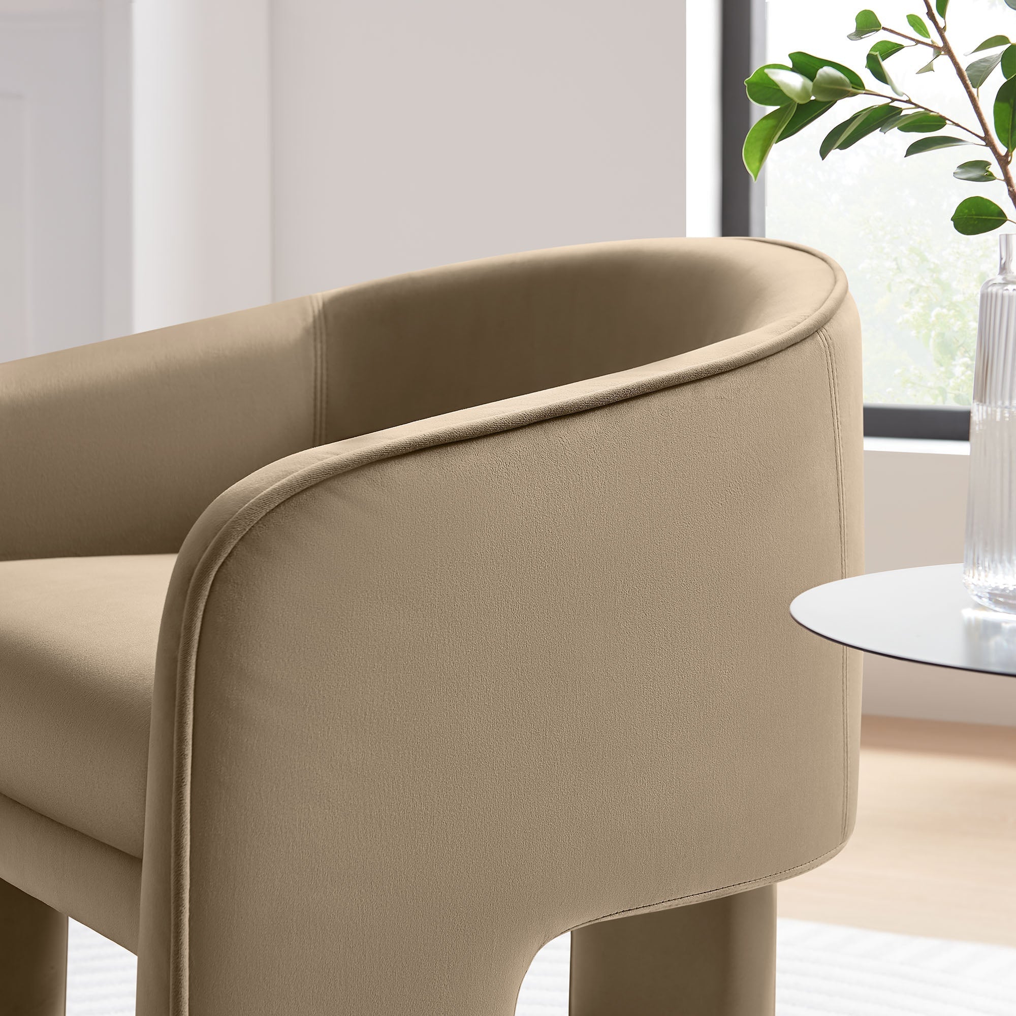 Greer Performance Velvet Upholstered Accent Armchair