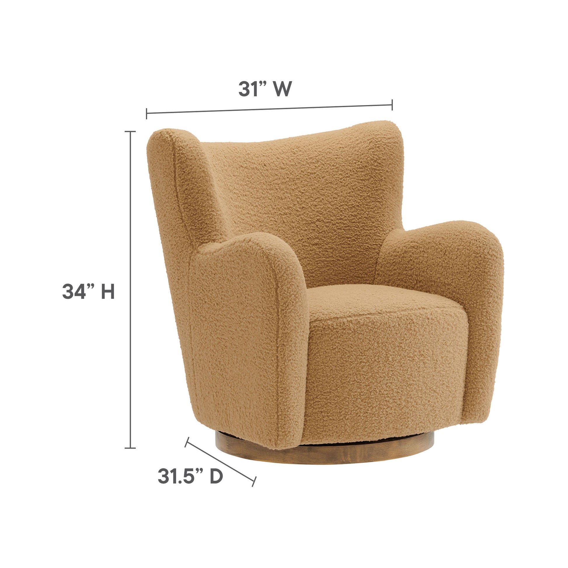 Montrose Wingback Sherpa Swivel Accent Chair by Modway - Best Buy Furniture