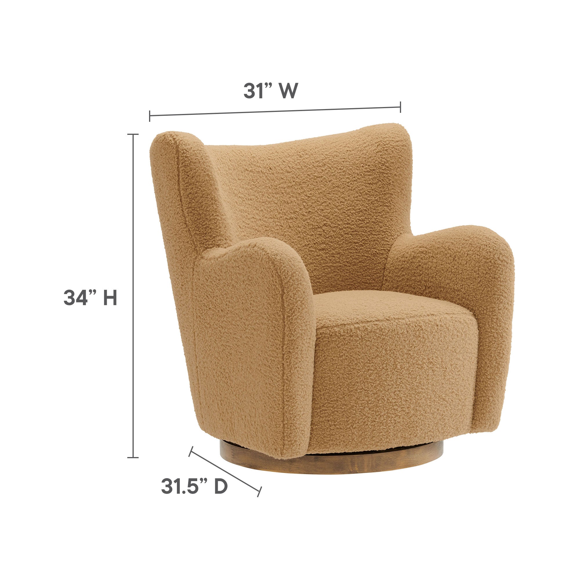 Montrose Wingback Sherpa Swivel Accent Chair by Modway - Best Buy Furniture